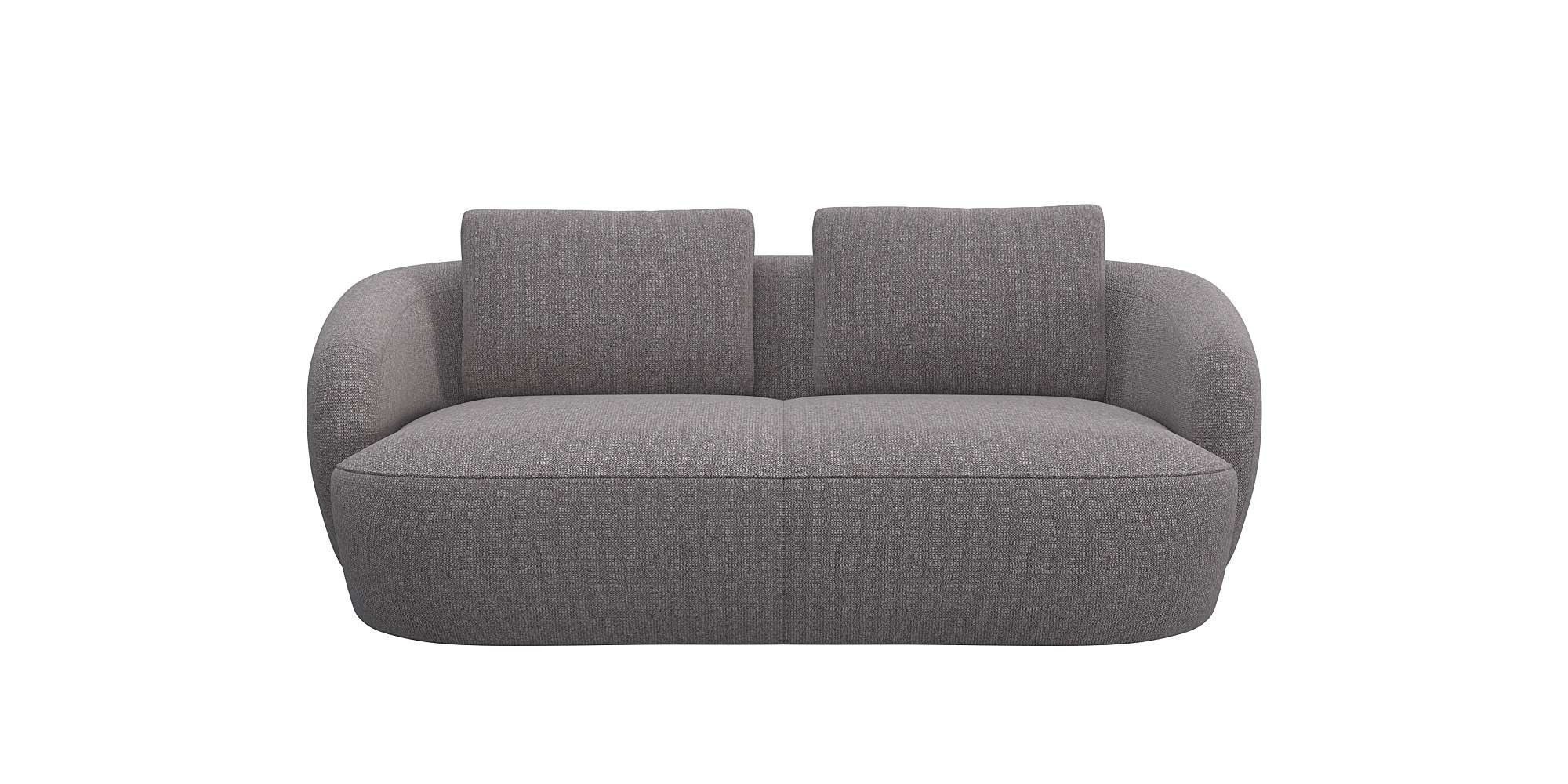 FLEXLUX 2,5-zits Torino, rond, bank, loveseat Modern, organisch bankontwerp, koudschuim, golfvering grijs, 2-zitsbanken