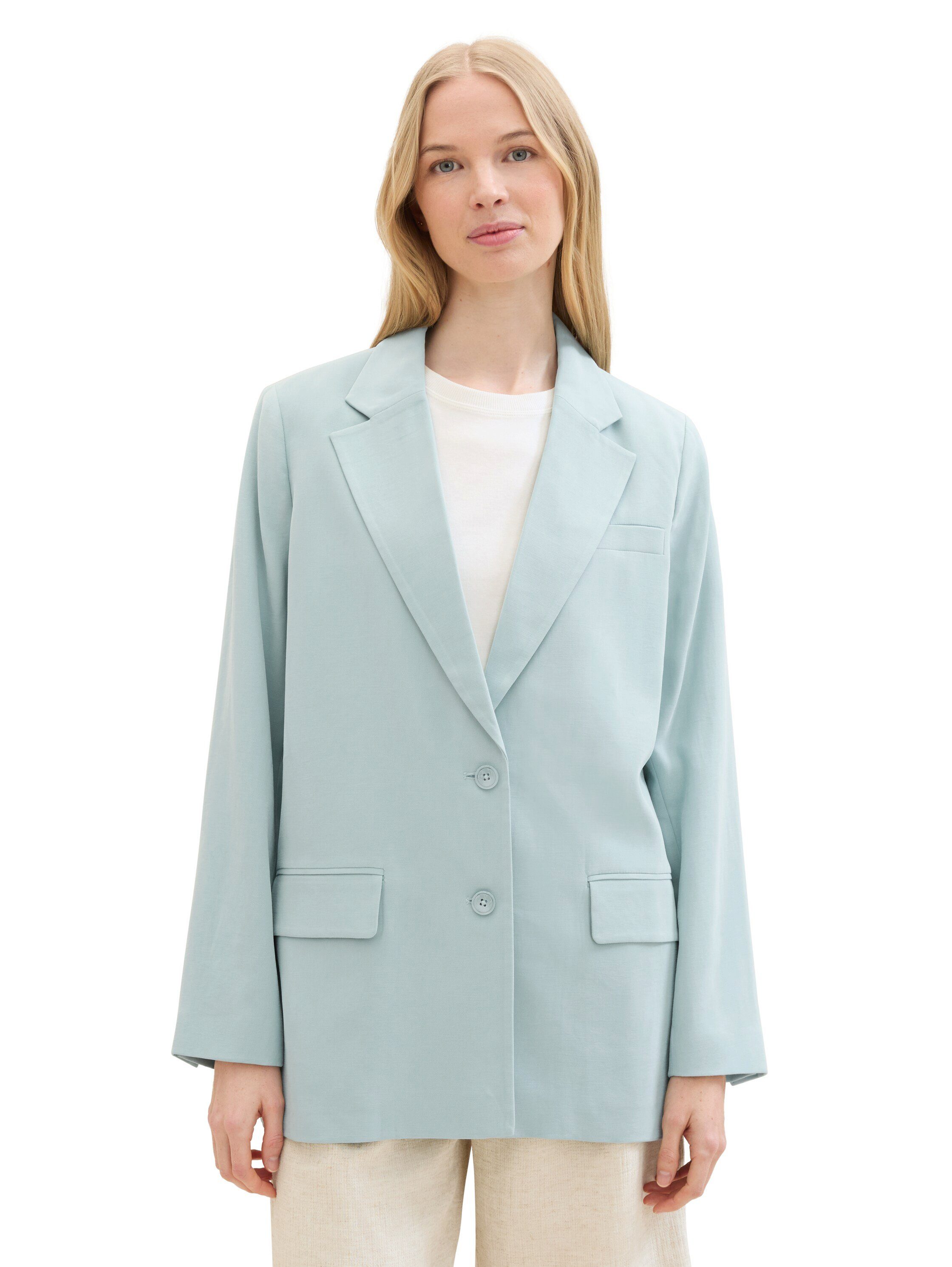 Tom Tailor Lange blazer met klepzakken