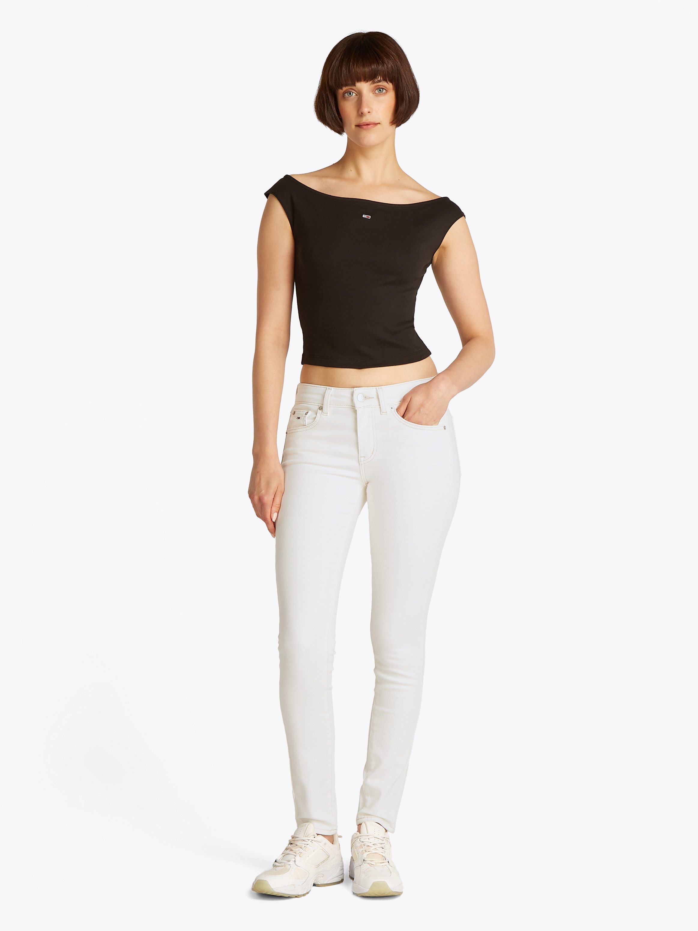 TOMMY JEANS Skinny fit jeans Sophie Low Waist Skinny met logo-badge, in enkel-lengte