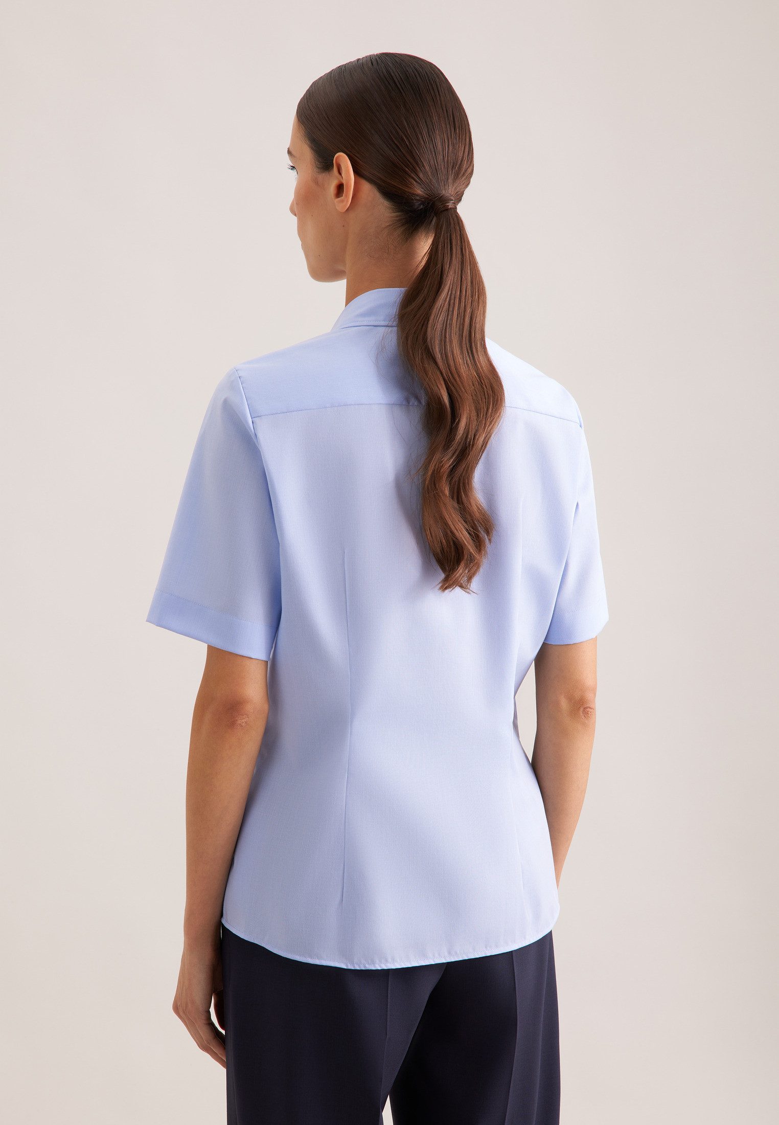 seidensticker Overhemdblouse Zwarte roos 1/2 kraag uni