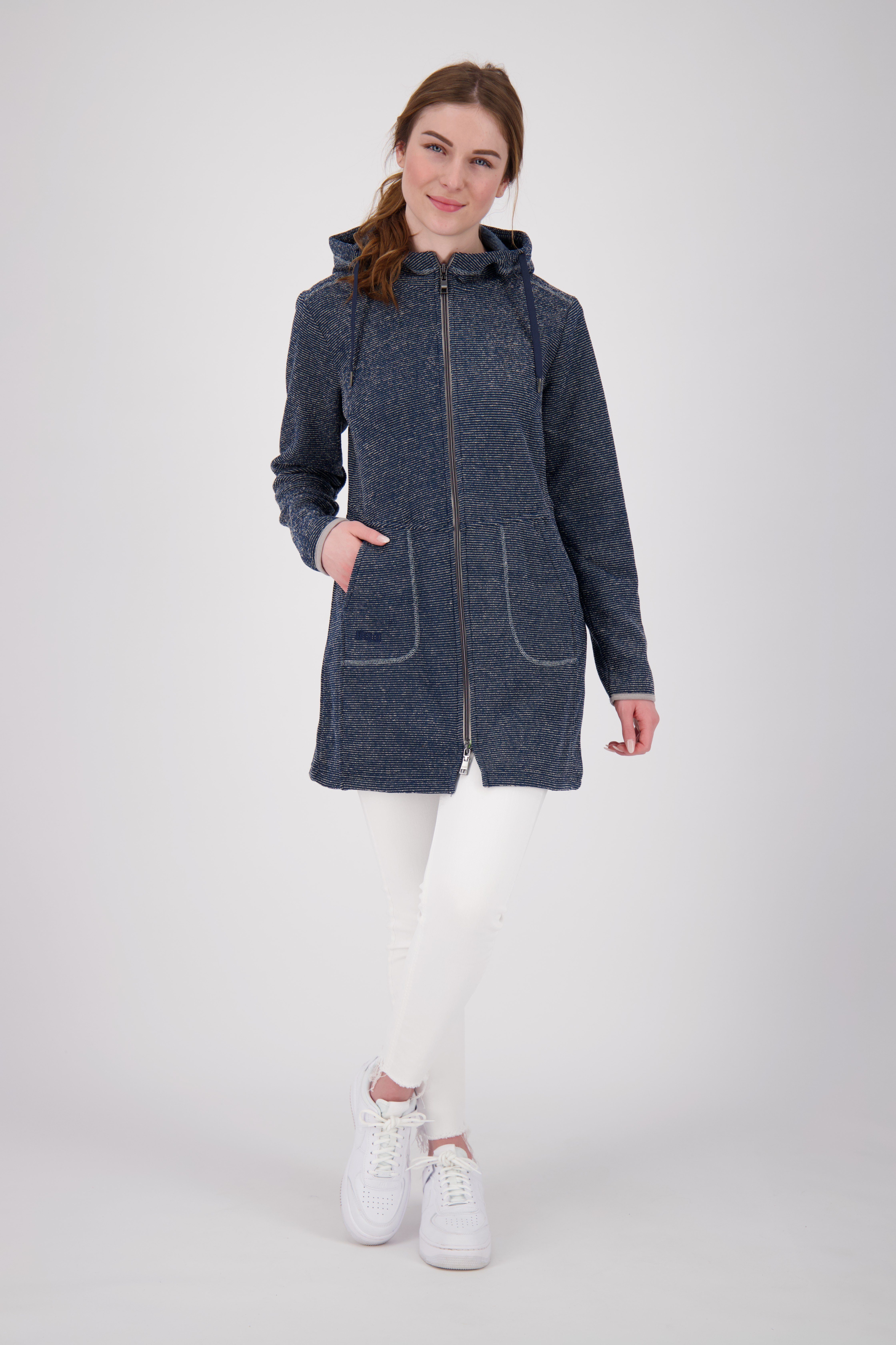 DEPROC Active Gebreide jas KENNEWICK II LONG buitengewone lange fijngebreide jas met contrastdetails