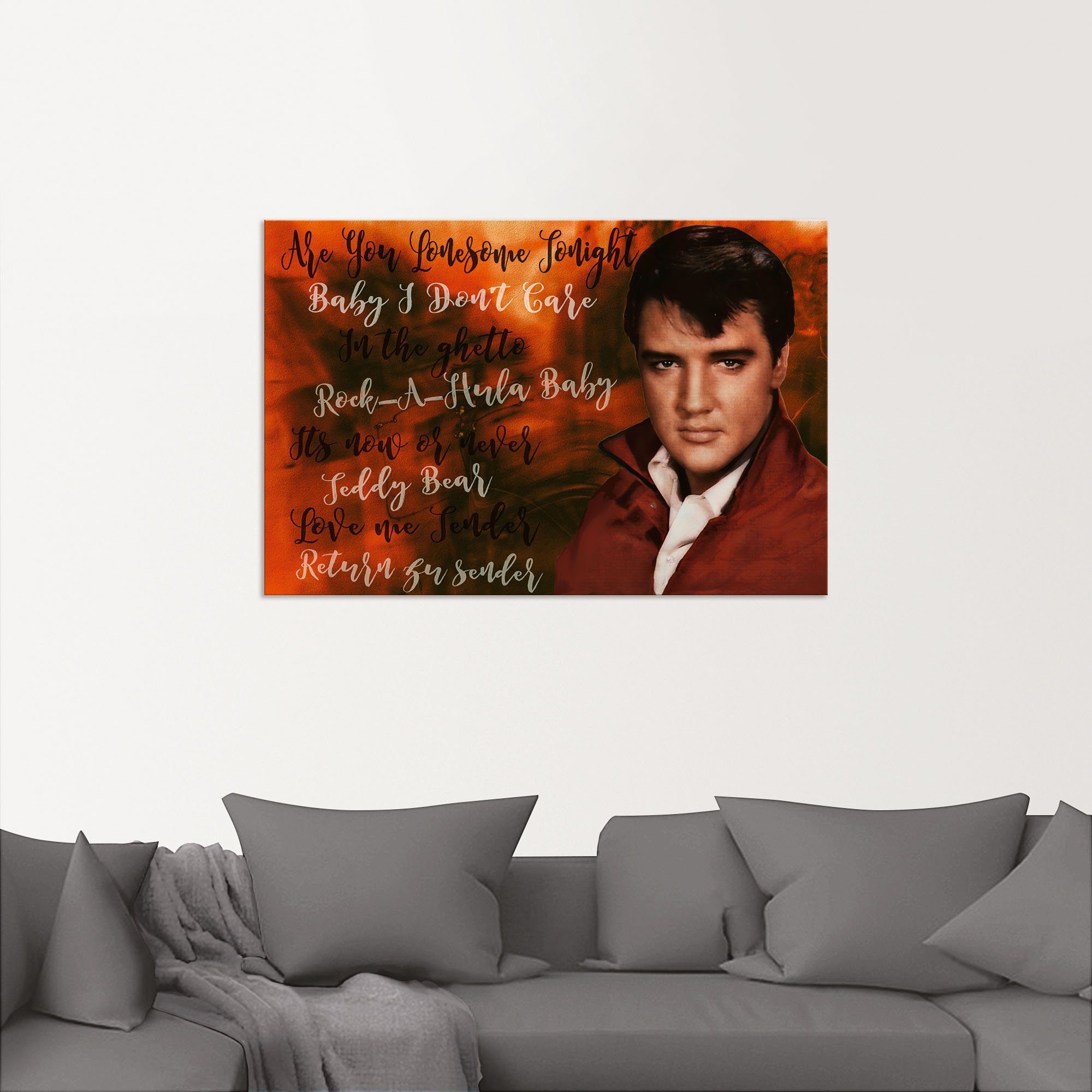 Artland Artprint Elvis ster als artprint van aluminium, artprint voor buiten, poster in diverse formaten