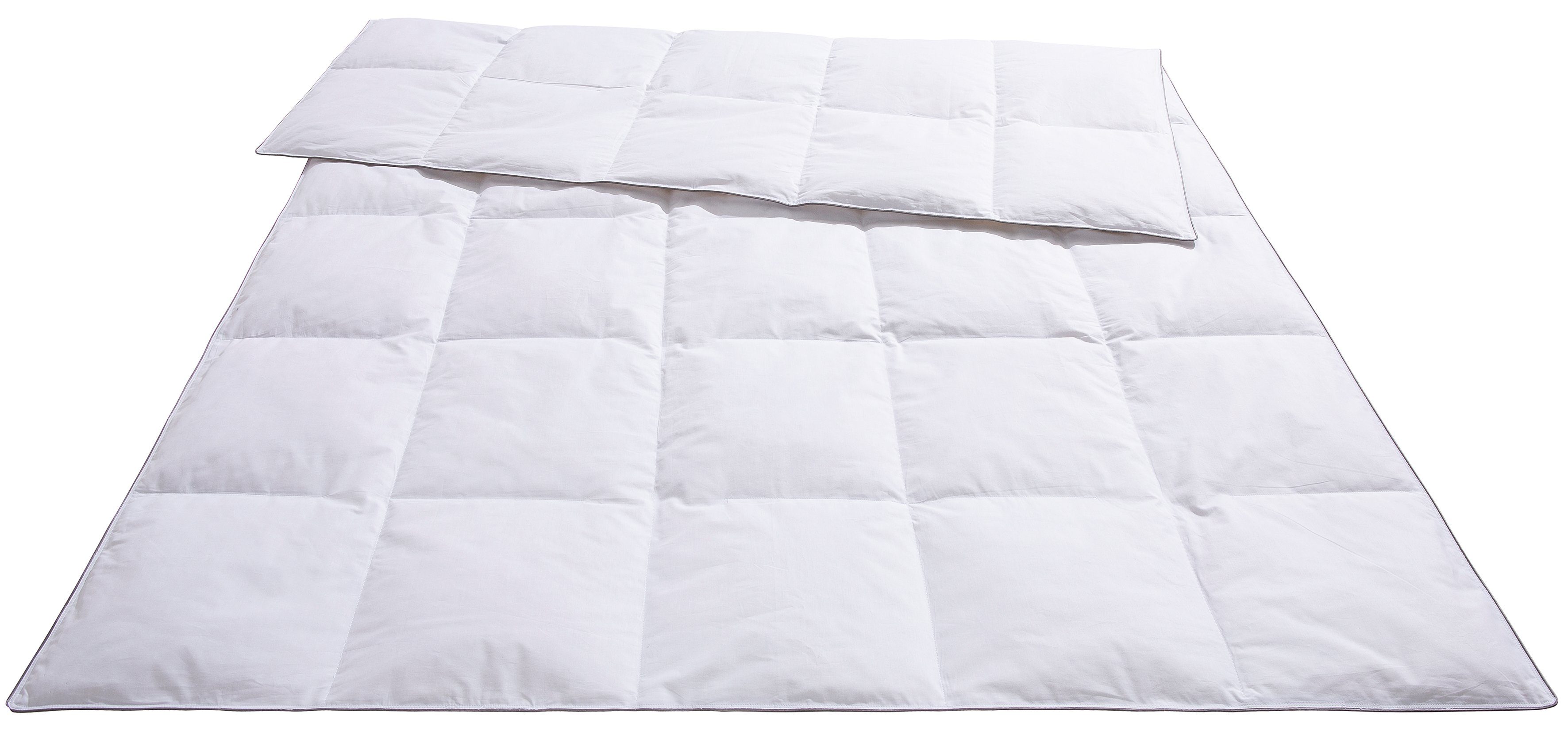 Älgdröm Donzen dekbed + hoofdkussen Sorsele, dekbed 135x200 cm of 155x220 cm, 2-delig. Set met kussen 80 x 80 cm, zomer, winter, Made in Germany (voordeelset)