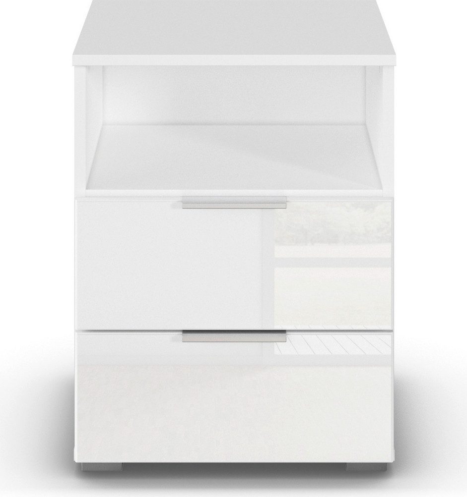 rauch Nachtkastje Nachttafel Nachtkast Nachtconsole AGORDO met Glasfront met 2 lades en nis voor veel opbergruimte made in germany