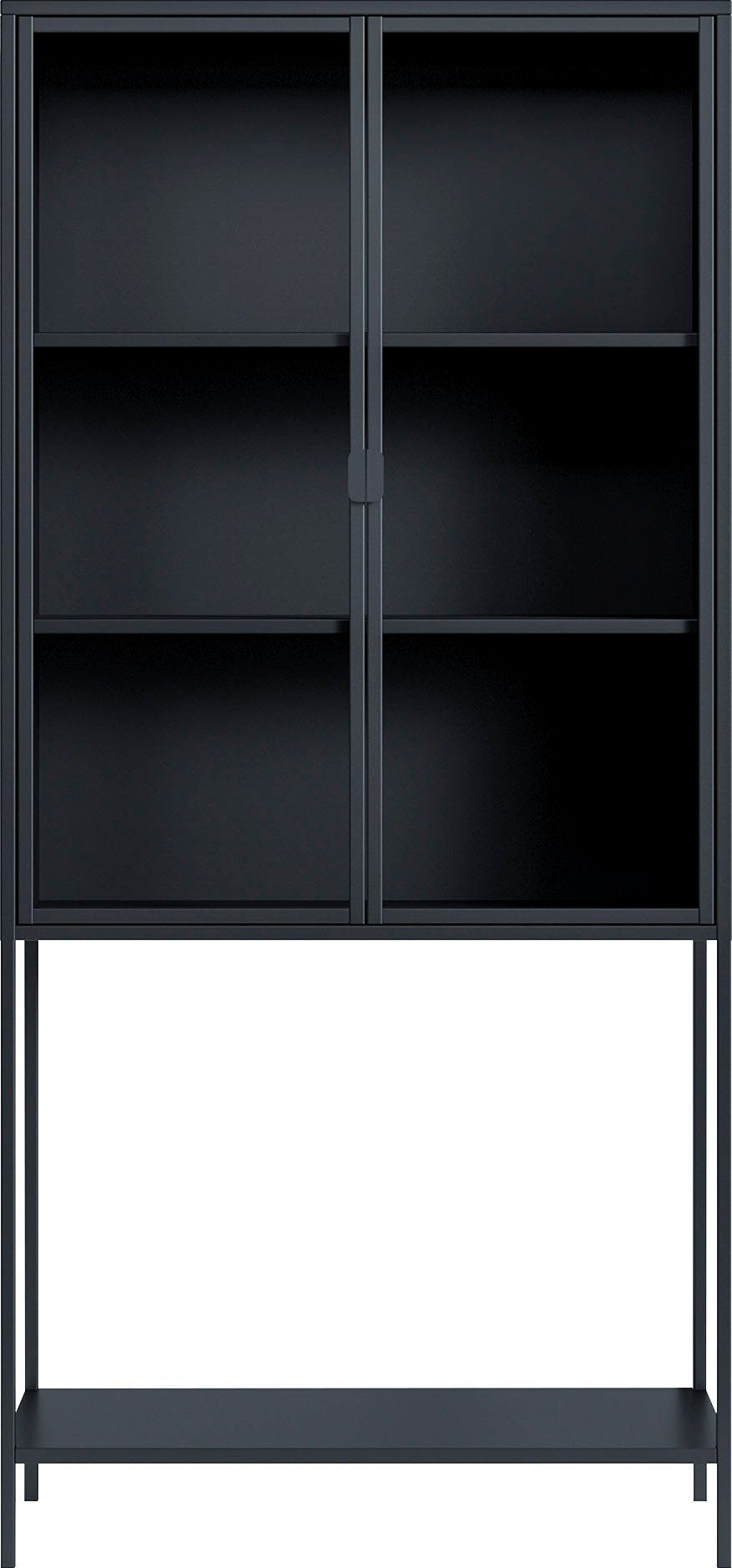 Homexperts Vitrinekast Classic designachtige hoge ladekast met glasdeuren