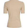calvin klein shirt met ronde hals essential rib crew neck top in fijne rib-look beige
