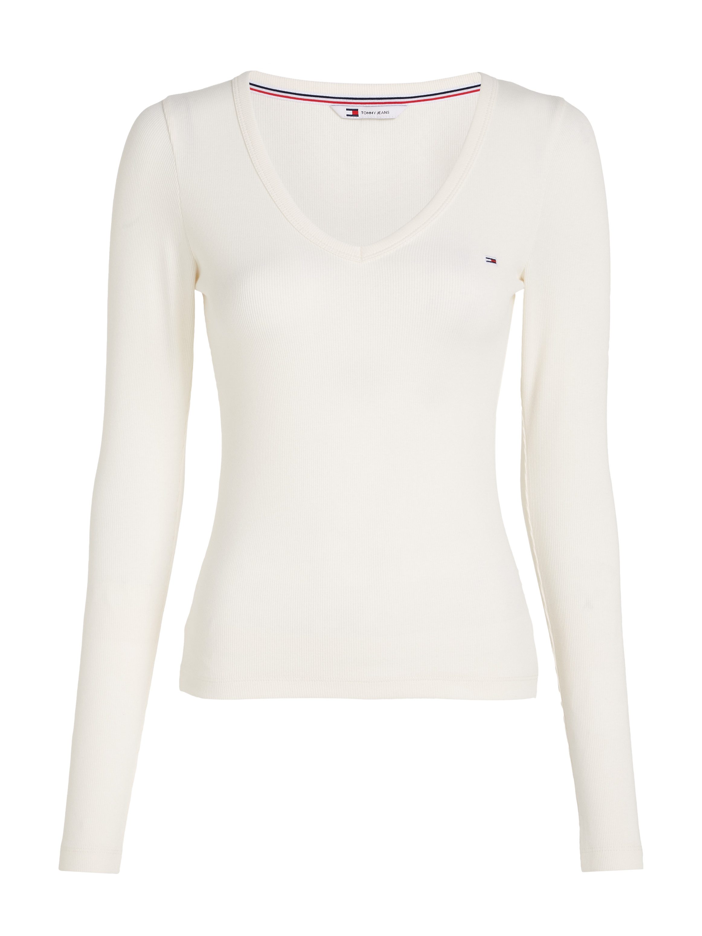TOMMY JEANS Shirt met lange mouwen TJW SLIM ESSENTIAL RIB V LS