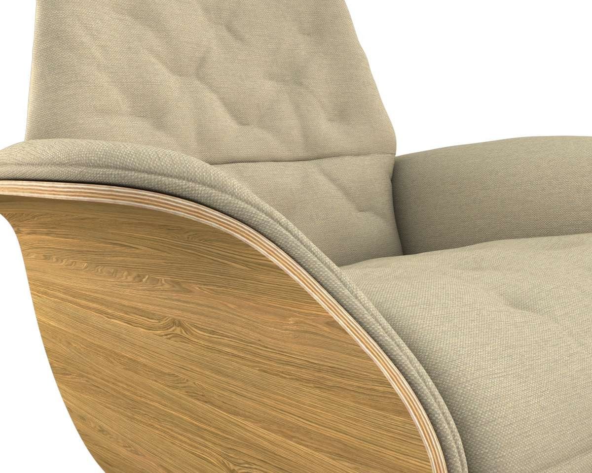 FLEXLUX Relaxfauteuil Volden praktische elektrische fauteuil Maat M, elektrische rug- en voetensteun, accu, armleuning Eiken, aluminium voet
