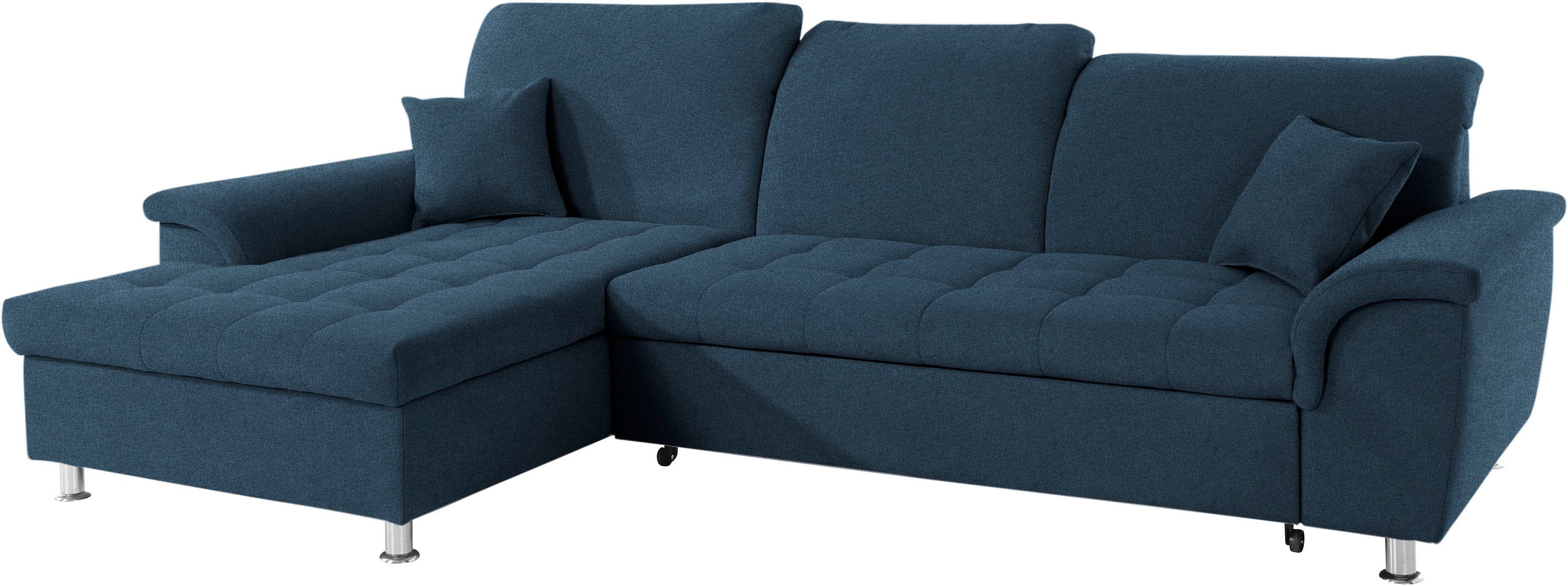DOMO collection Hoekbank Franzi, tijdloos en elegant, moderne zittingstikking, L-Vorm