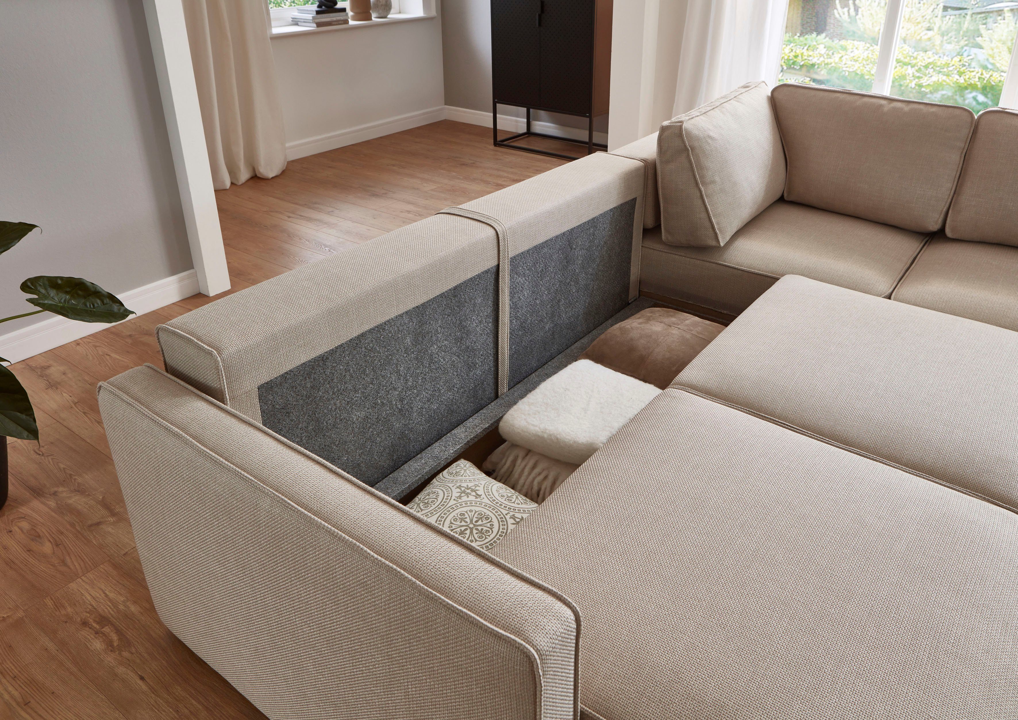 ATLANTIC home collection Slaapbank Chill Hoekbank met slaapfunctie en bedlade