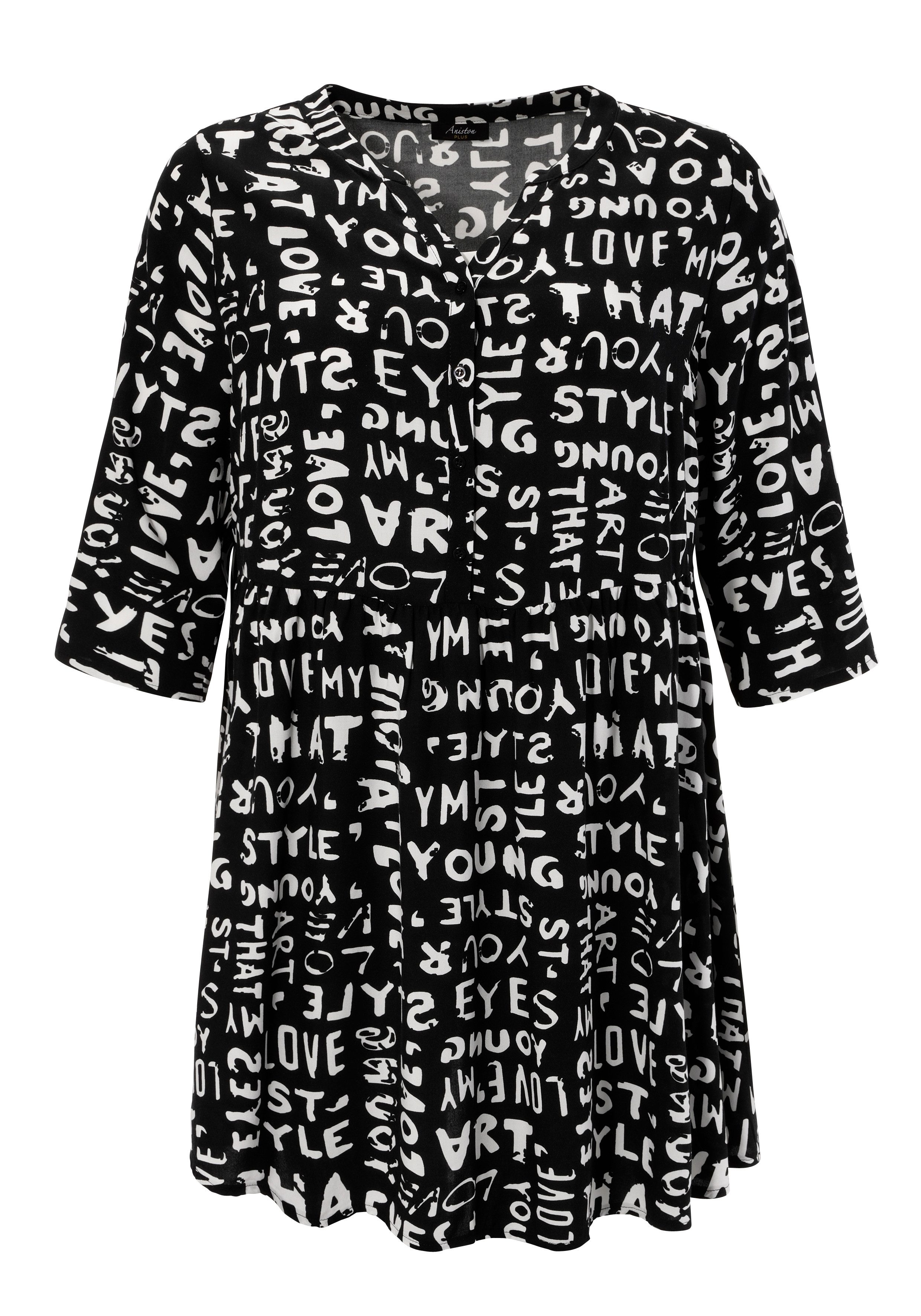 Aniston PLUS Lange blouse met betekenisvolle all-over print - nieuwe collectie