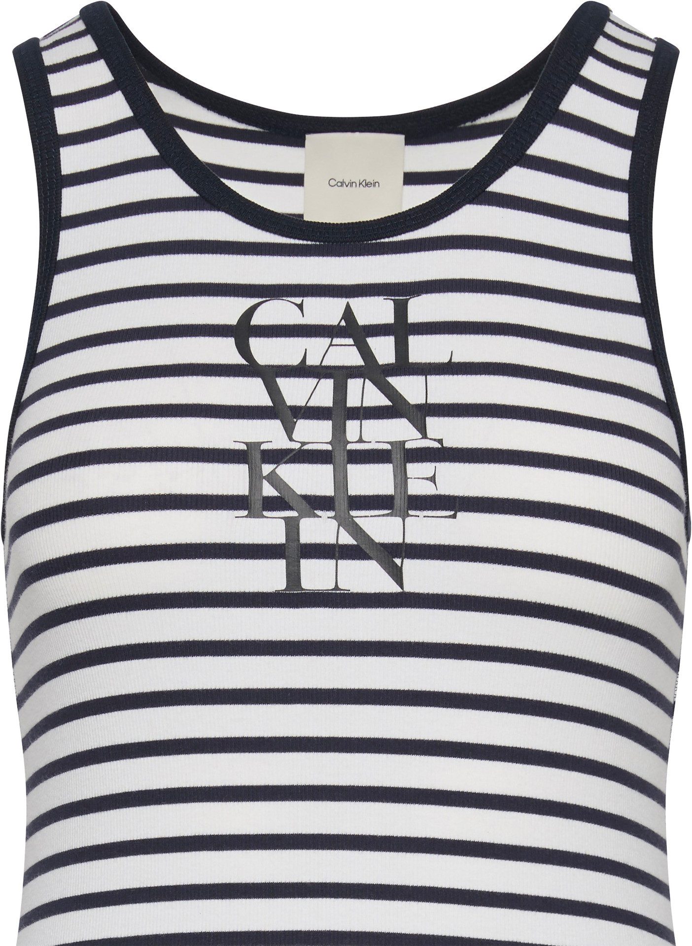 Calvin Klein Jerseyjurk COTTON RIB STRIPE SL DRESS