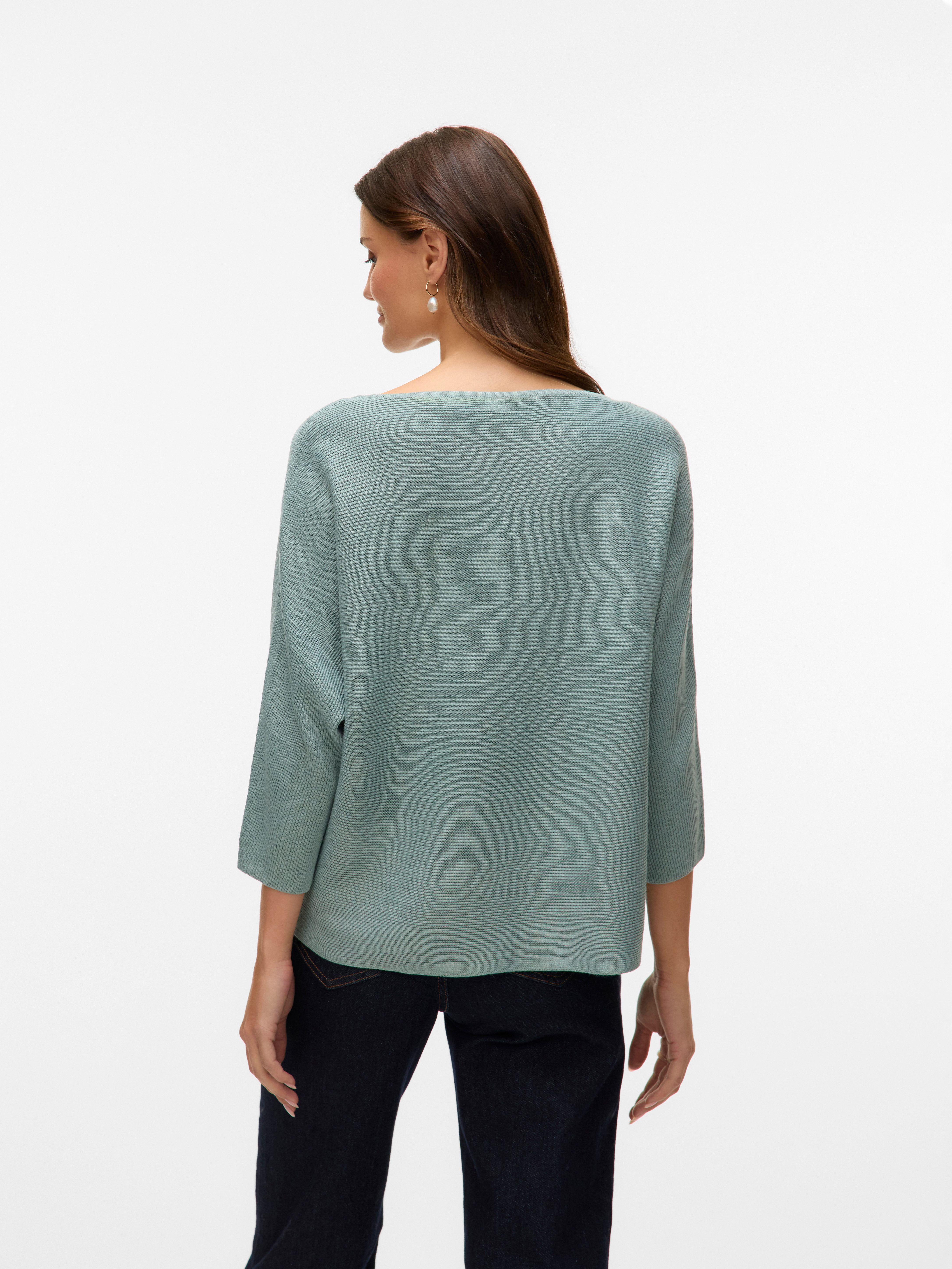Vero Moda Trui met 3 4-mouwen VMNORA 3 4 BOATNECK BLOUSE NOOS