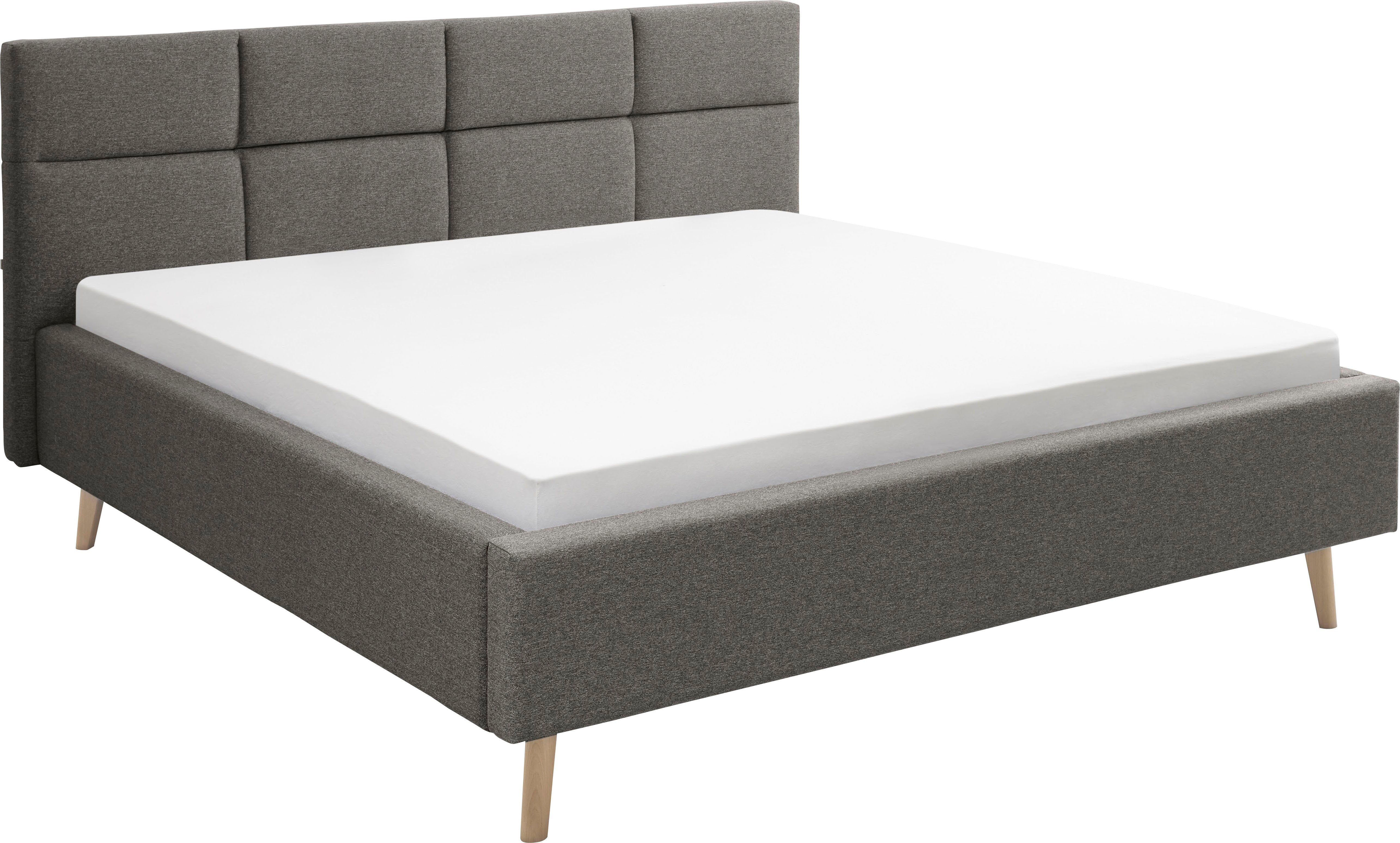 set one by Musterring Gestoffeerd bed Cary naar keuze met matras en lattenbodem, poten in natuurlijk eiken