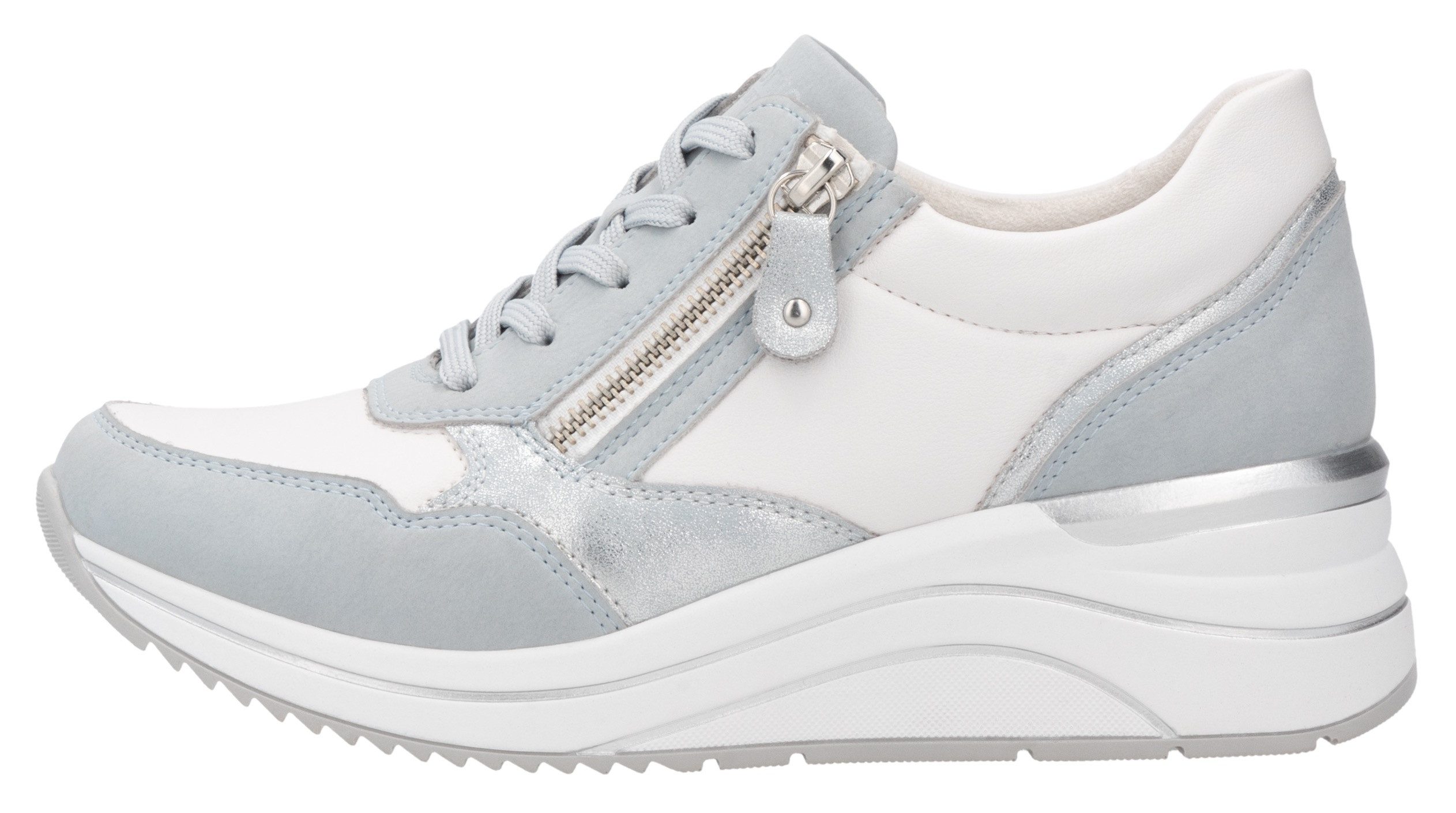 Remonte Sneakers met sleehak , vrijetijdsschoen, lage schoen, veterschoen, vegan verwerking