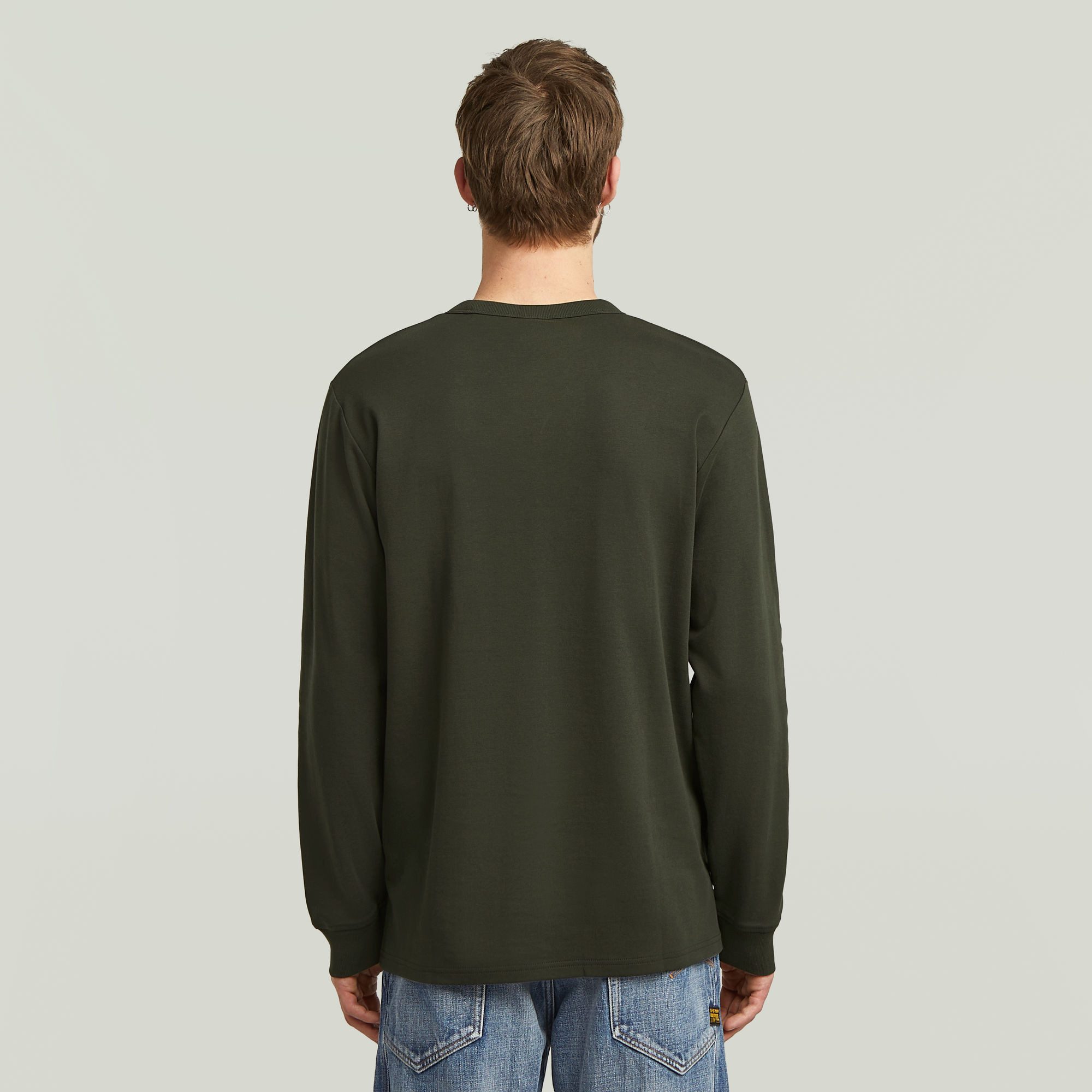 G-Star RAW Longsleeve Nifous R met geribbelde inzet aan de voorkant