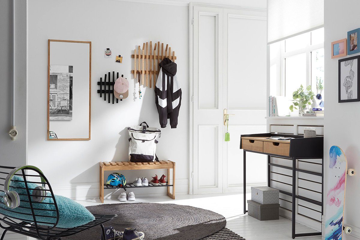 MCA furniture Schoenenbank BANTRY Bank Schoenenrek in zwart