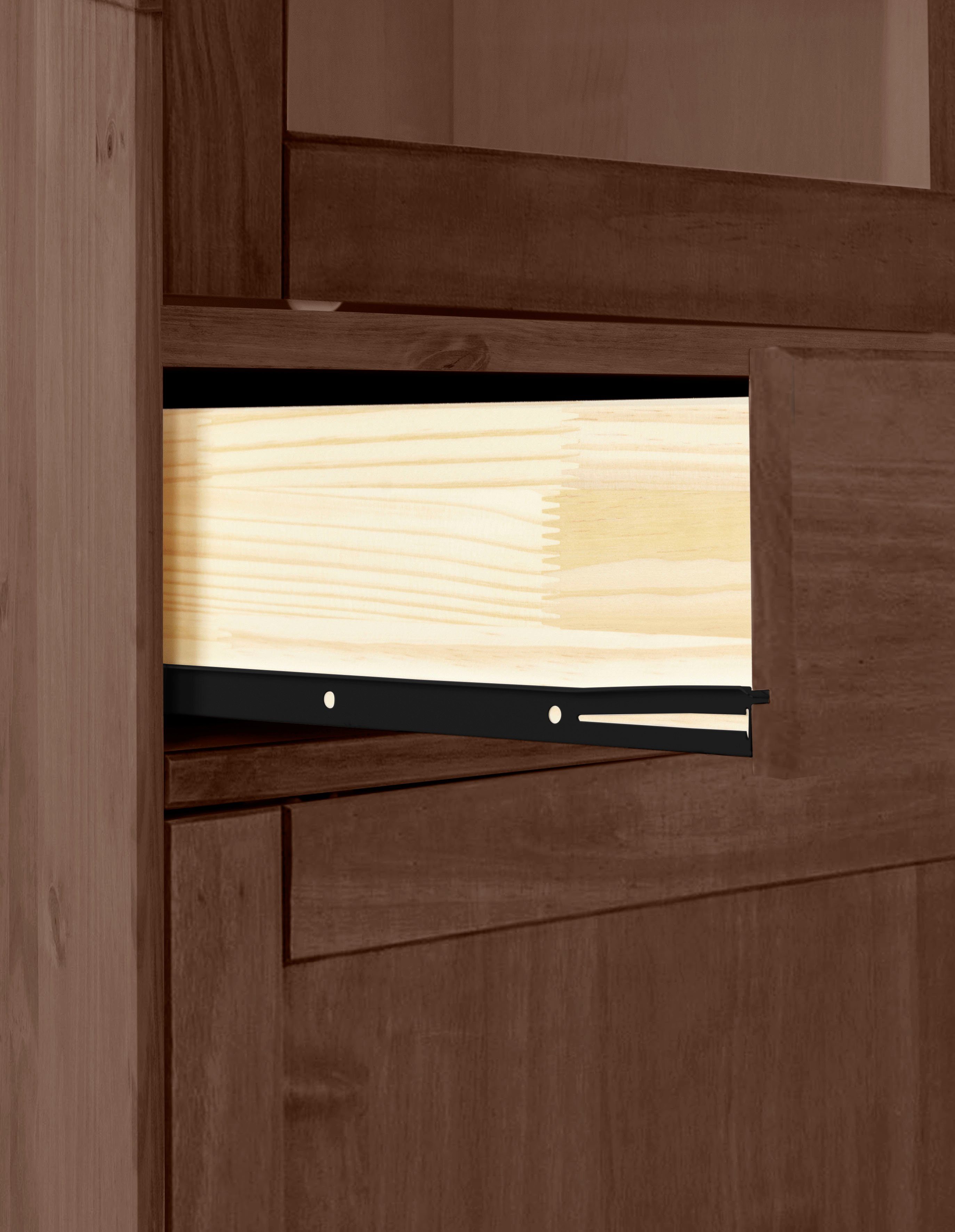 Home affaire Highboard Schröder Vitrine van massief dennenhout, breedte 114 cm