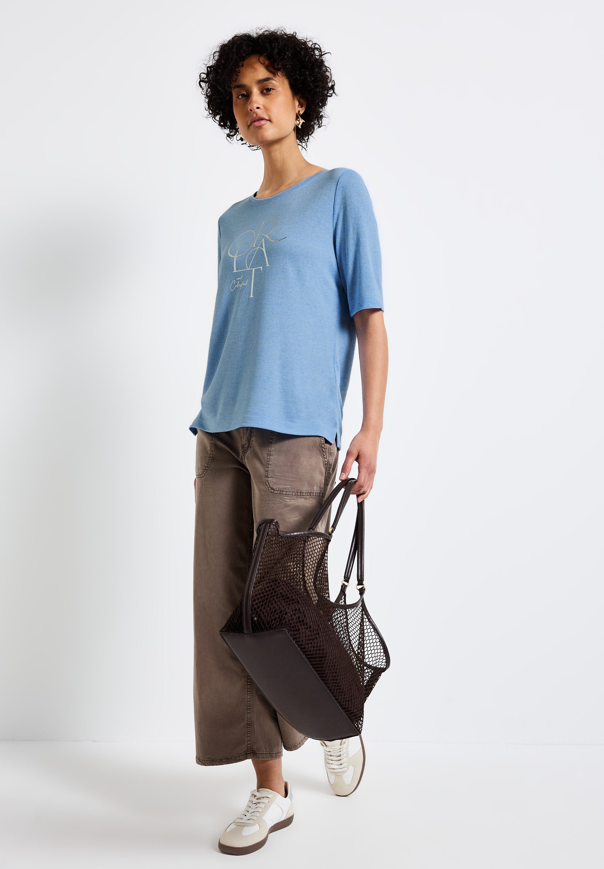 STREET ONE T-shirt met folie-tekst