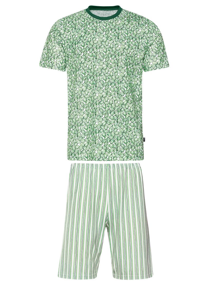 Trigema Pyjama TRIGEMA korte pyjama in fruitig kiwi-design (1-delig)