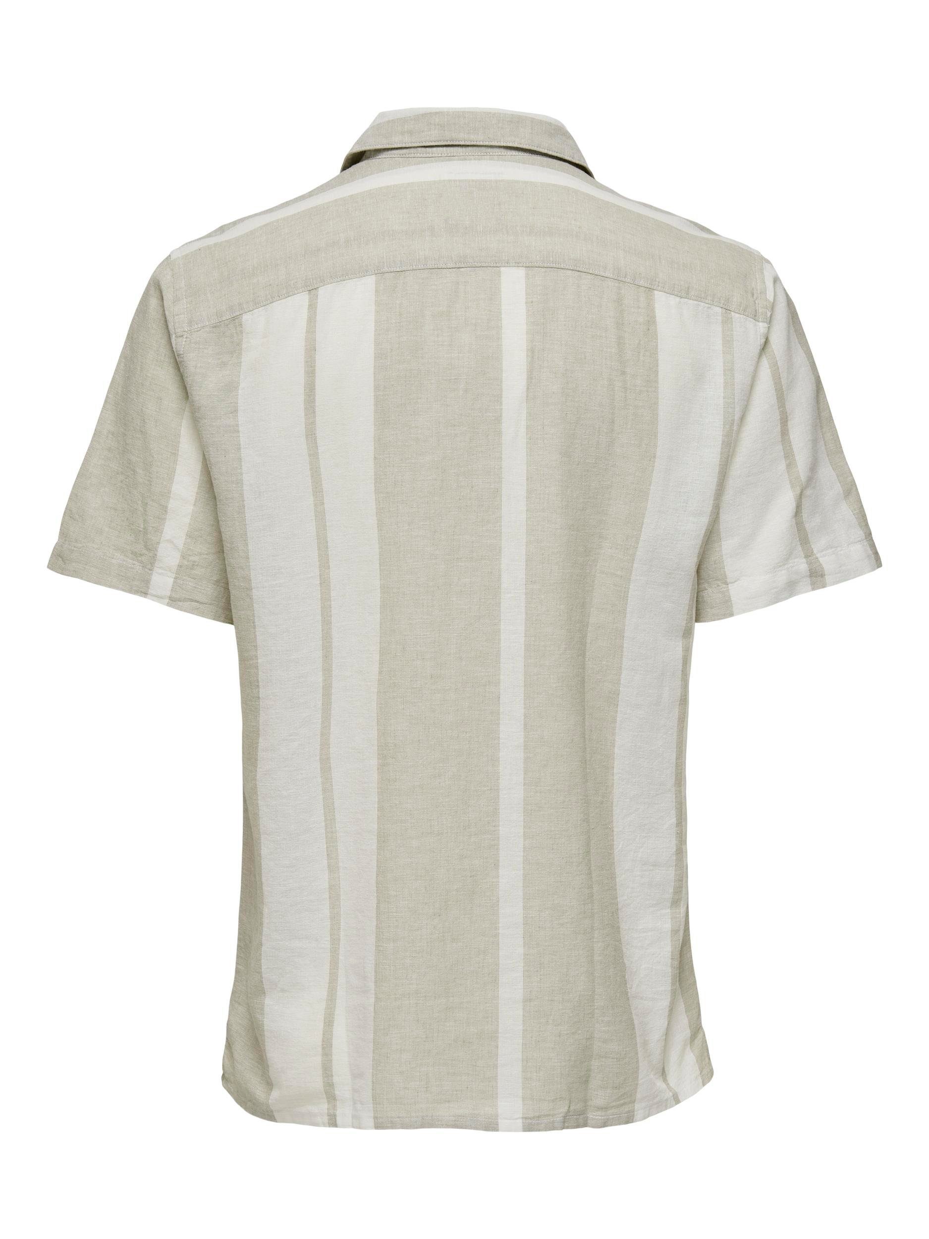 ONLY & SONS Overhemd met korte mouwen ONSCAIDEN SS STRIPE LINEN RESORT NOOS