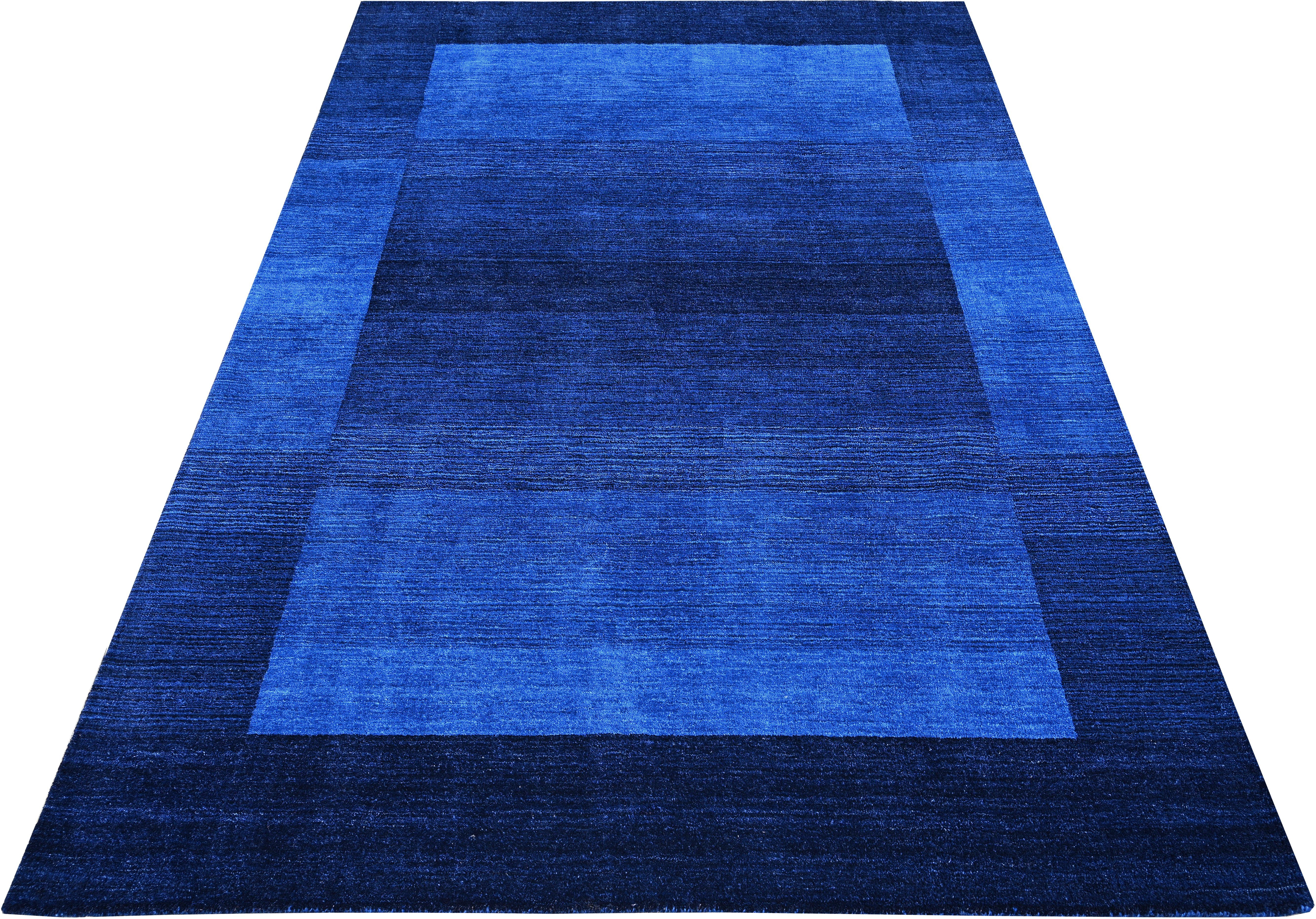 THEKO Wollen kleed Gabbeh super, Handgeweven vloerkleed, randdessin, zuivere wol, met de hand geweven