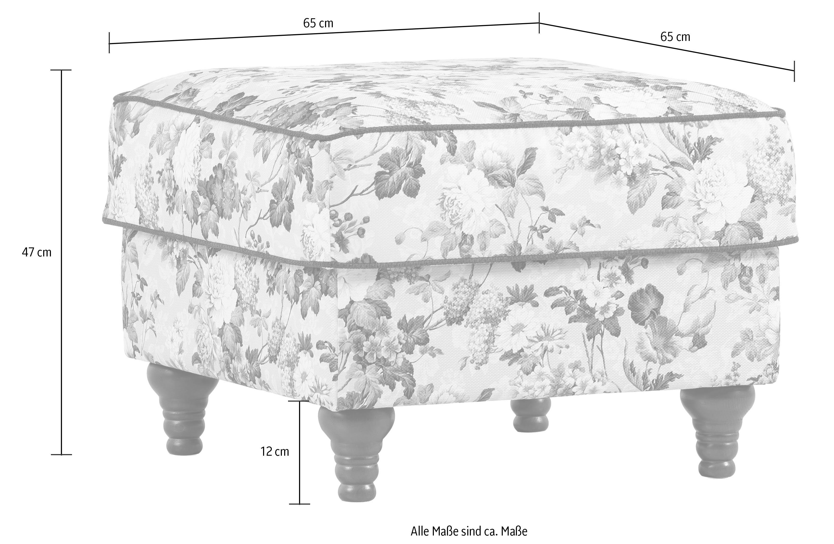 Home affaire Hocker LUCIENNE met gedraaide houten poten