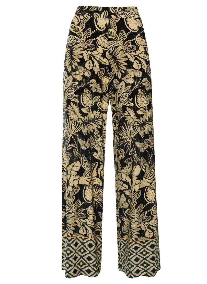 Trigema Jerseybroek TRIGEMA heupbroek met bloemmotief allover (1-delig)