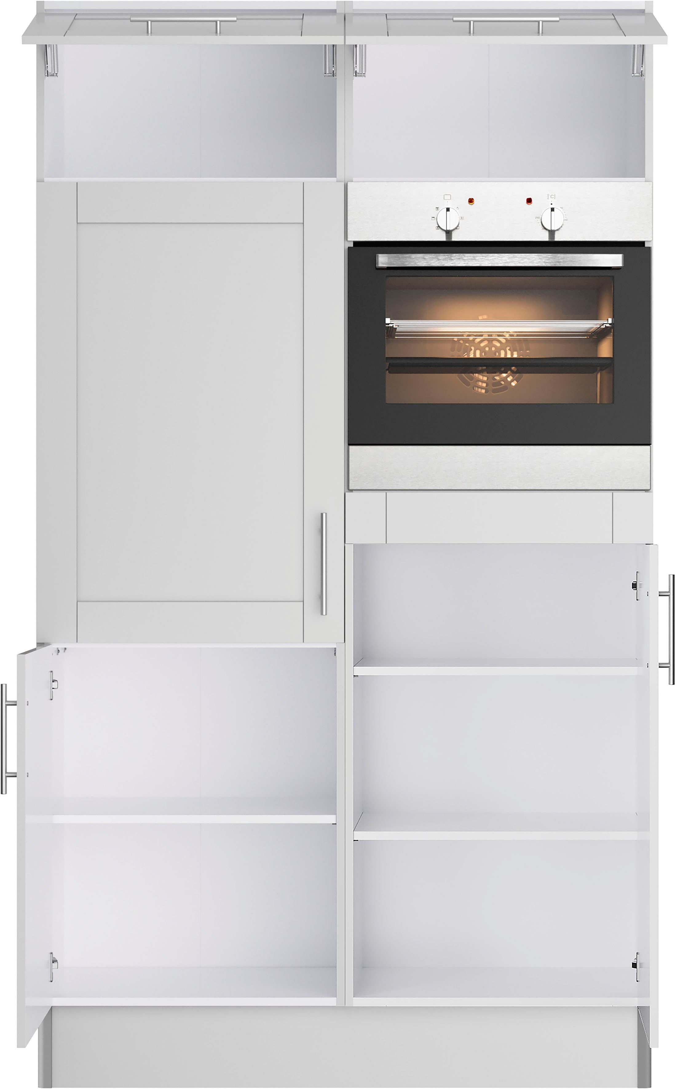Kochstation Keuken KS-Ahus, Bak-/Koelmodule Breedte 120 cm, naar keuze met elektrische apparaten, softclose functie, MDF fronten