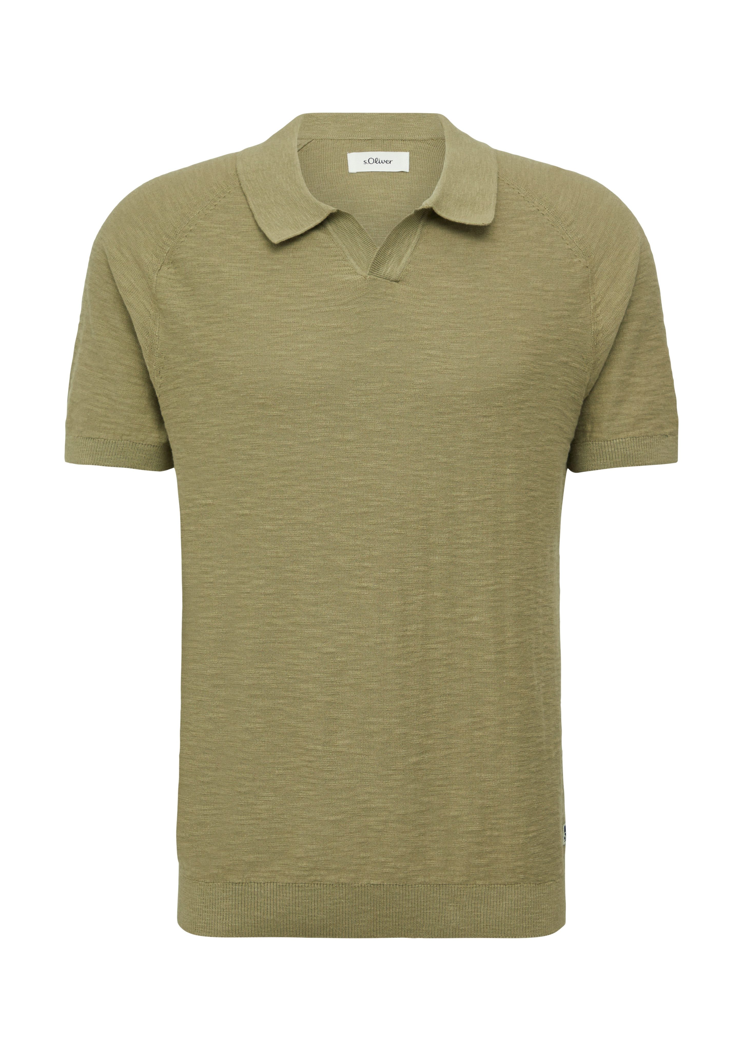 s.Oliver Poloshirt met breimotief