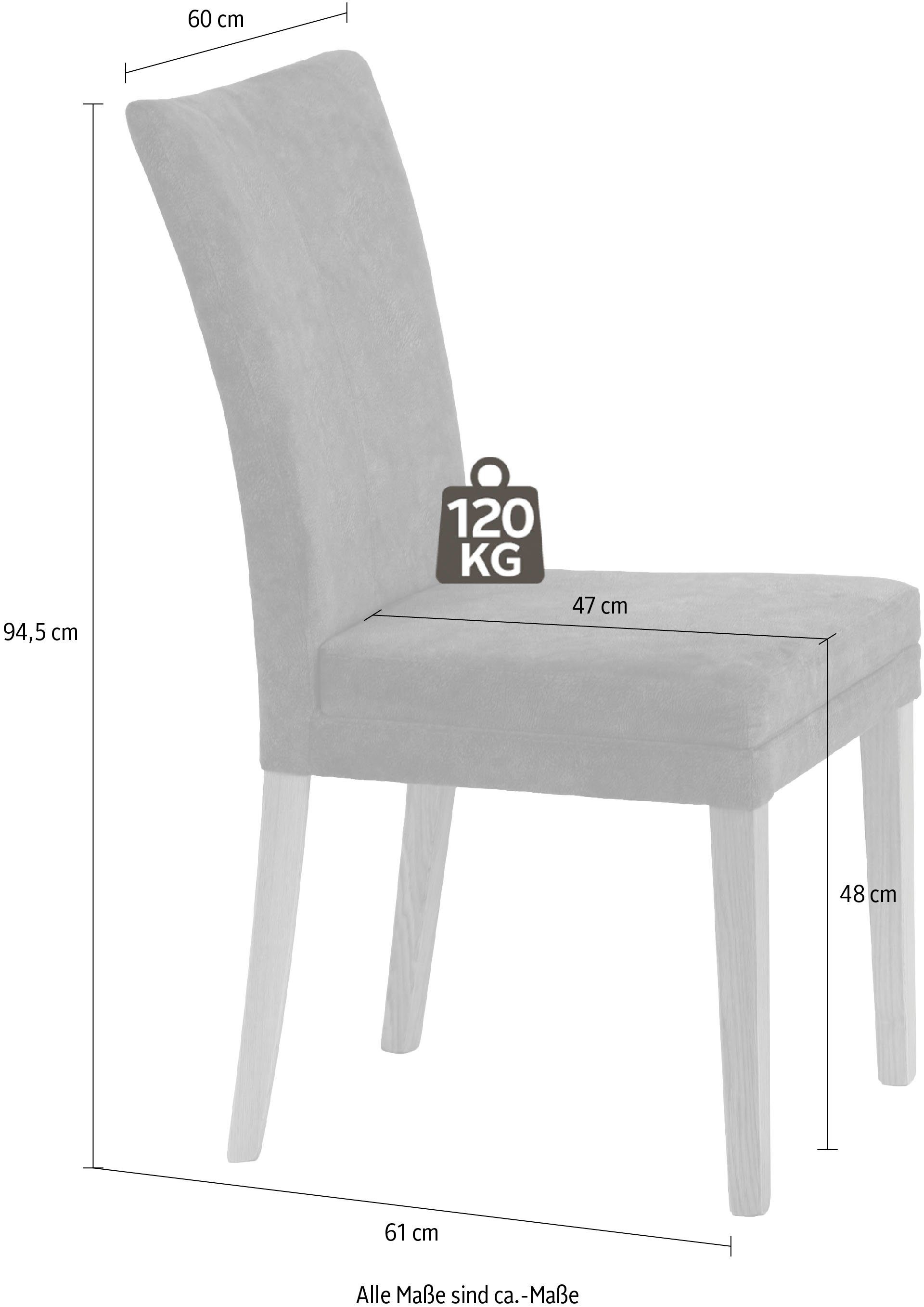 Home affaire Stoel met 4 poten Aspen Poten van massief beuken, wengékleurig gelakt (set, 2 stuks)