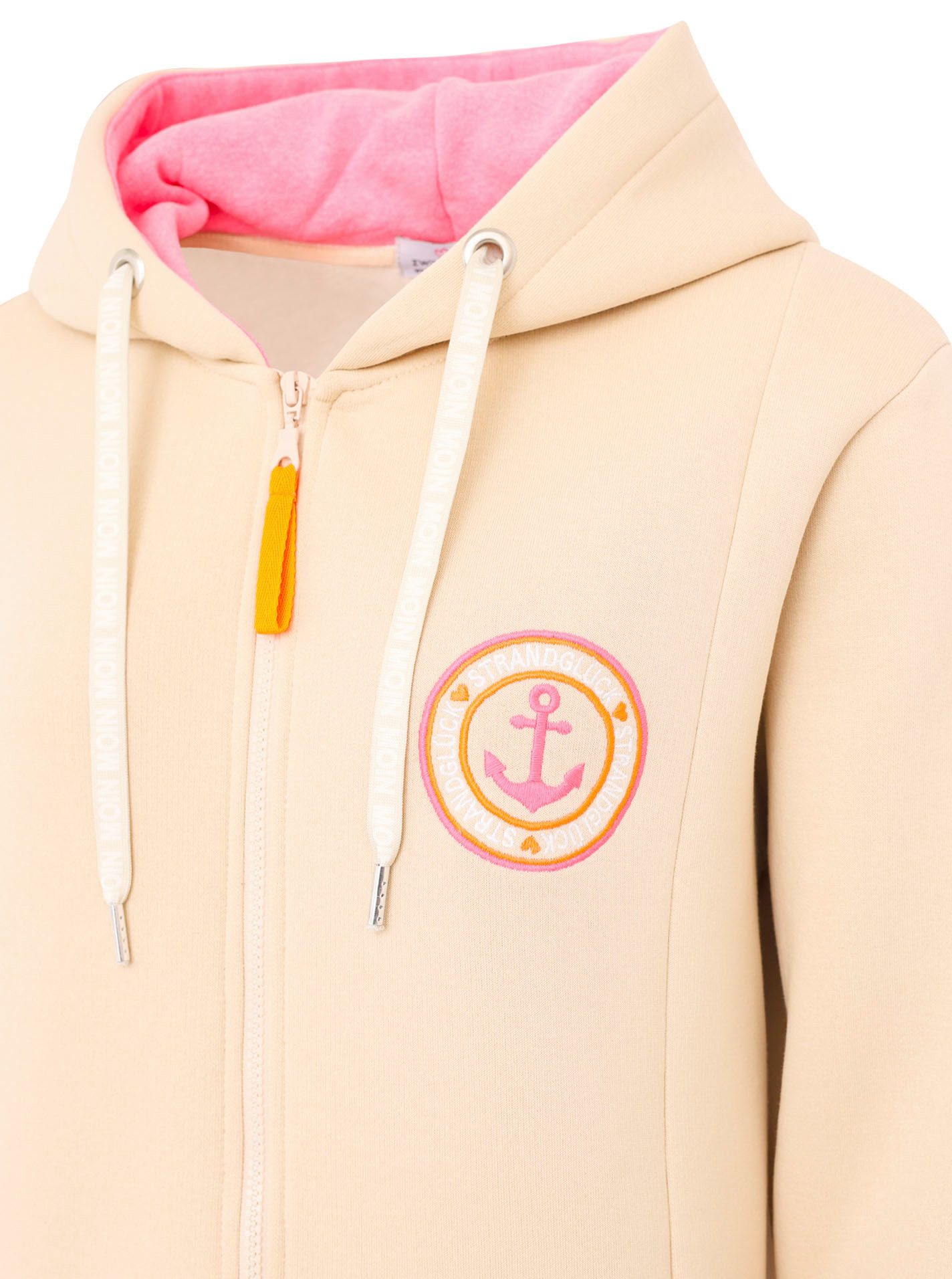 Zwillingsherz Jersey jas Kust Zee Moin Met capuchon, zakken, voor- en achterprint kust zee moin