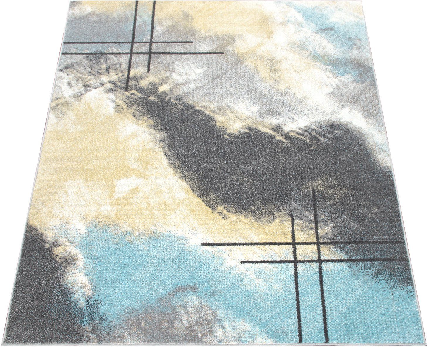 Paco Home Vloerkleed Petit 481 Korte pool, modern abstract motief, pastelkleuren