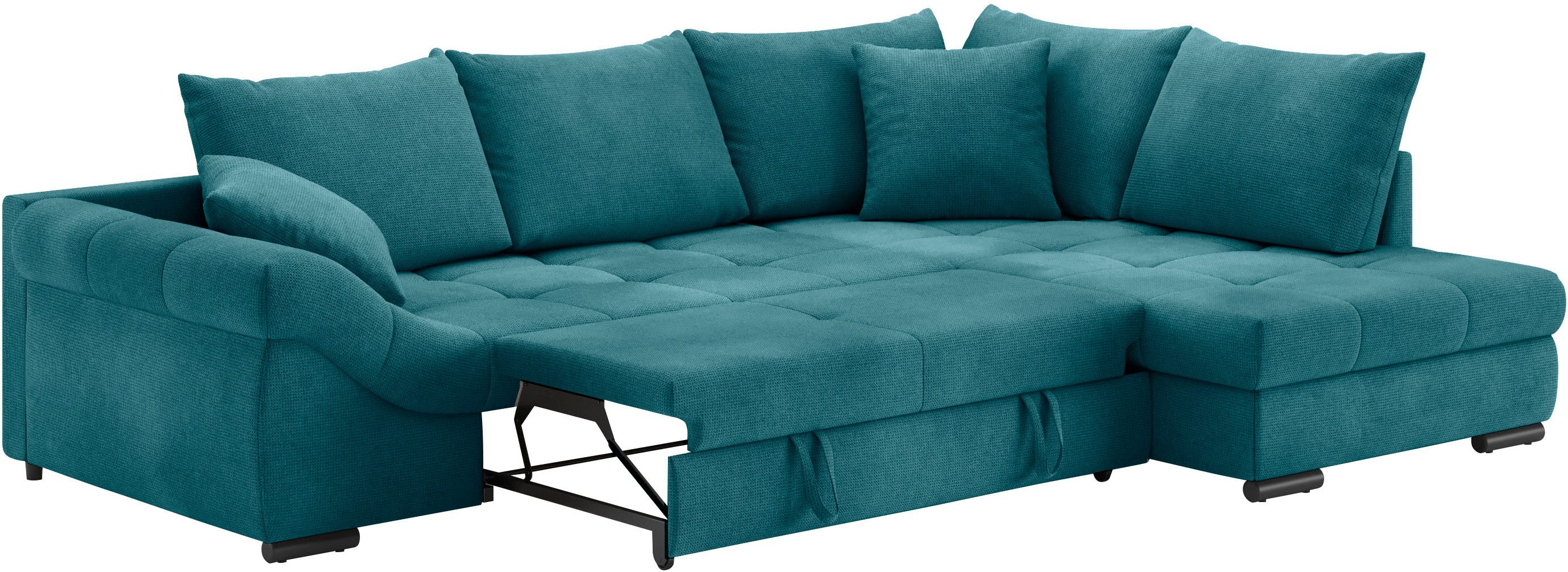 Mr. Couch Hoekbank Allegro DuraFlex, L-vorm Hochschläfer beduitbreiding, koudschuimvering, tot 140 kg belastbaar