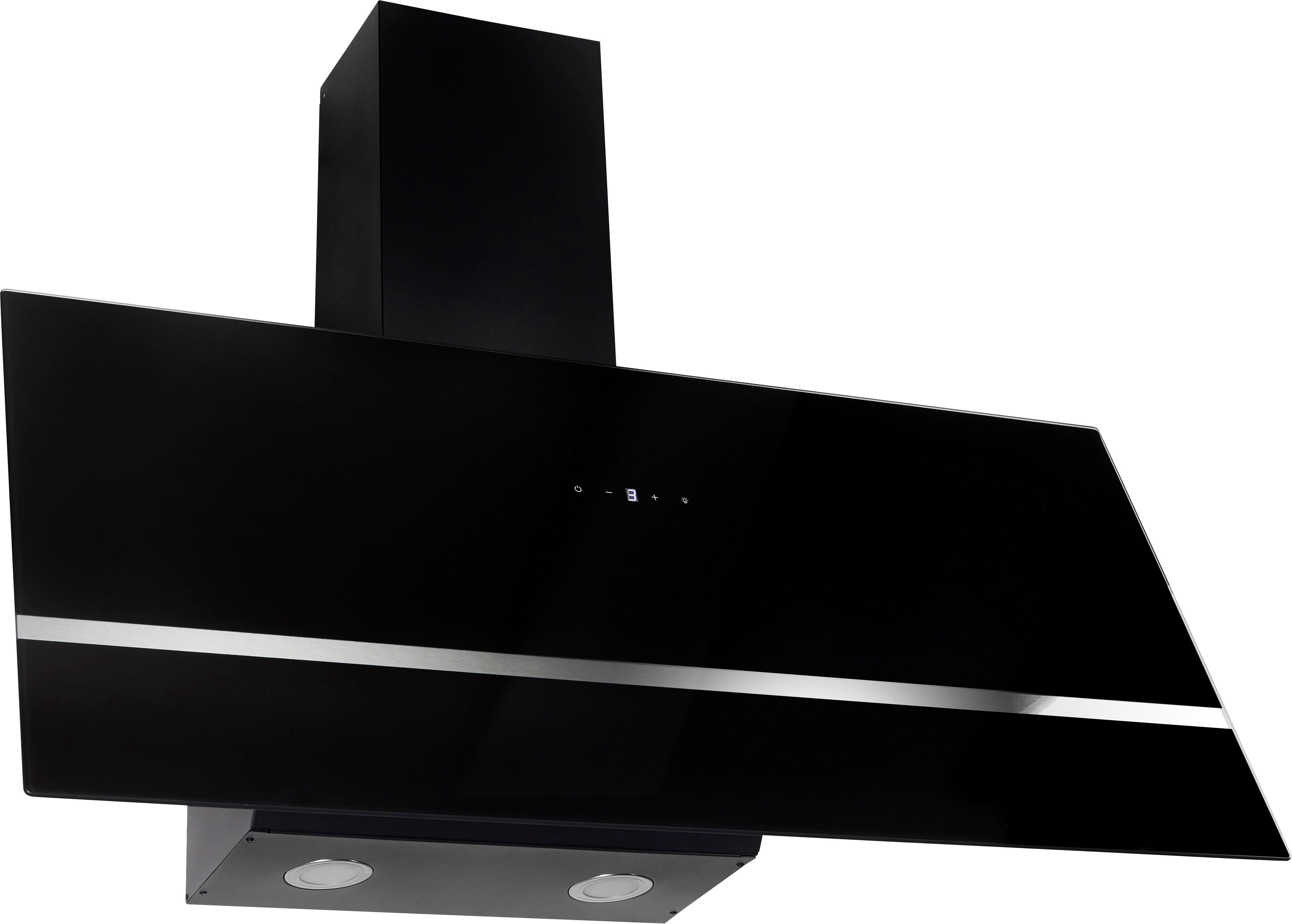 RESPEKTA Schuine wandkap CH 24090 SAM 90 cm, 3 vermogensniveaus, led-verlichting, geschikt voor afzuiging en recirculatie