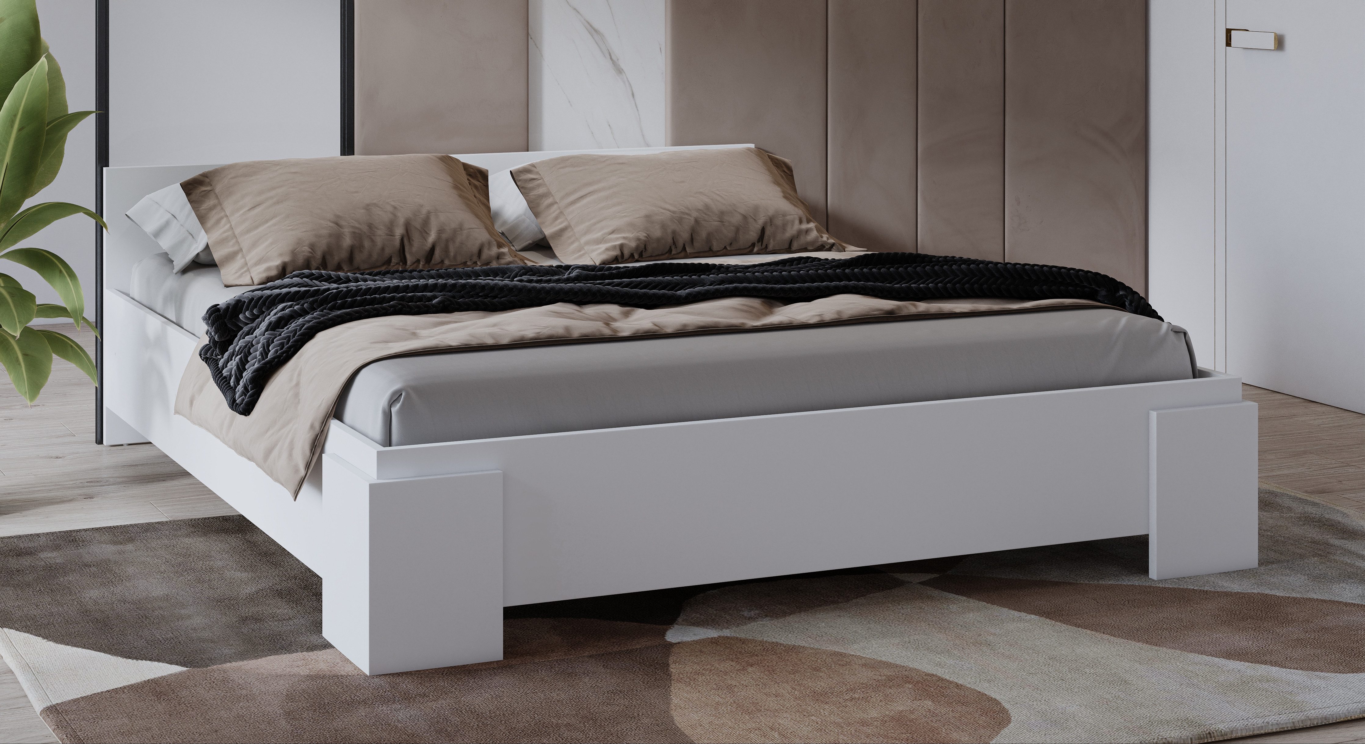 INOSIGN Bedframe India, FSC-gecertificeerd houtmateriaal, gemaakt in Europa Tweepersoonsbed 160x200 of 180x200 cm, wit of leisteenkleurig