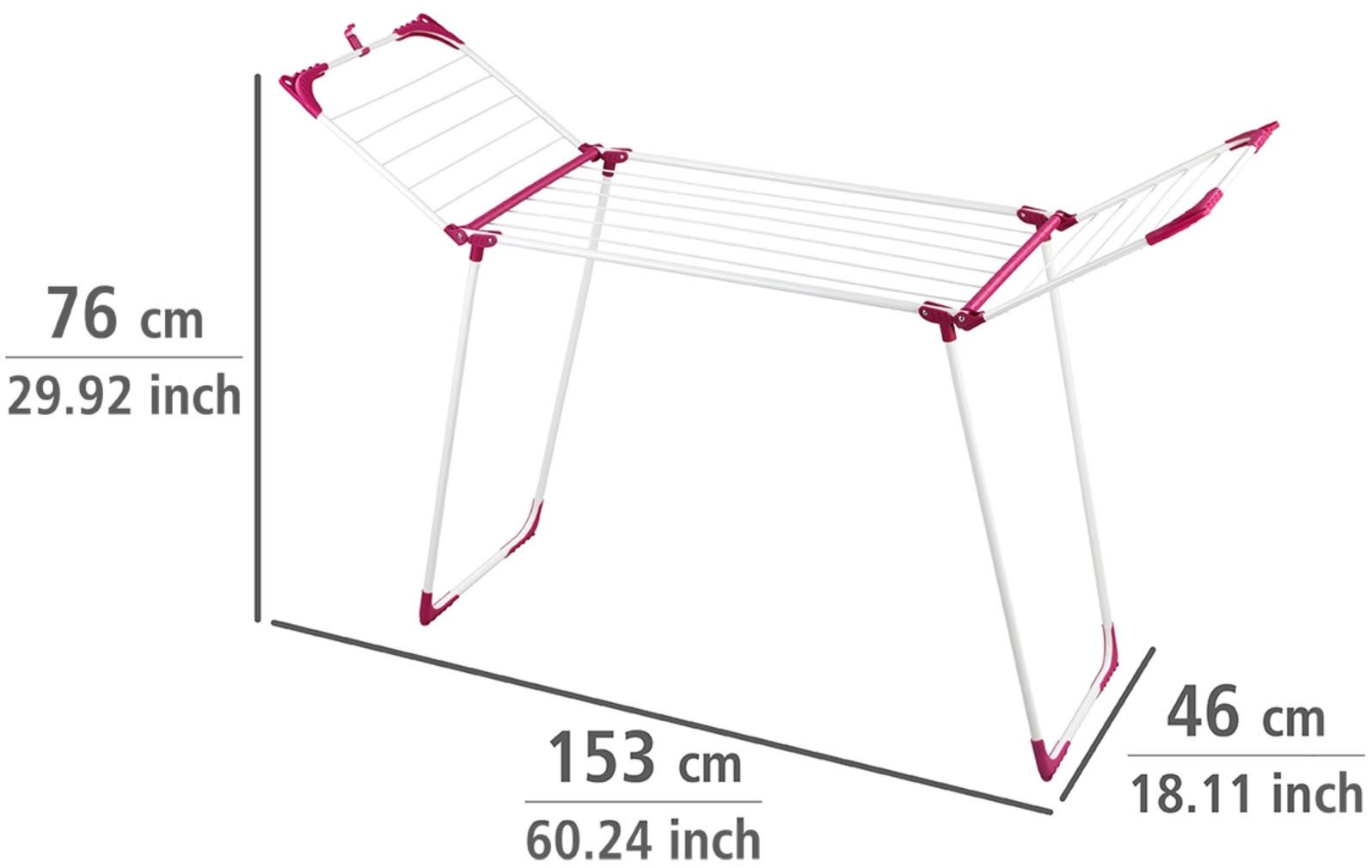 WENKO Droogrek Summer Dry Vleugelwasdroger, 13 m drooglengte, ruimtebesparend opvouwbaar