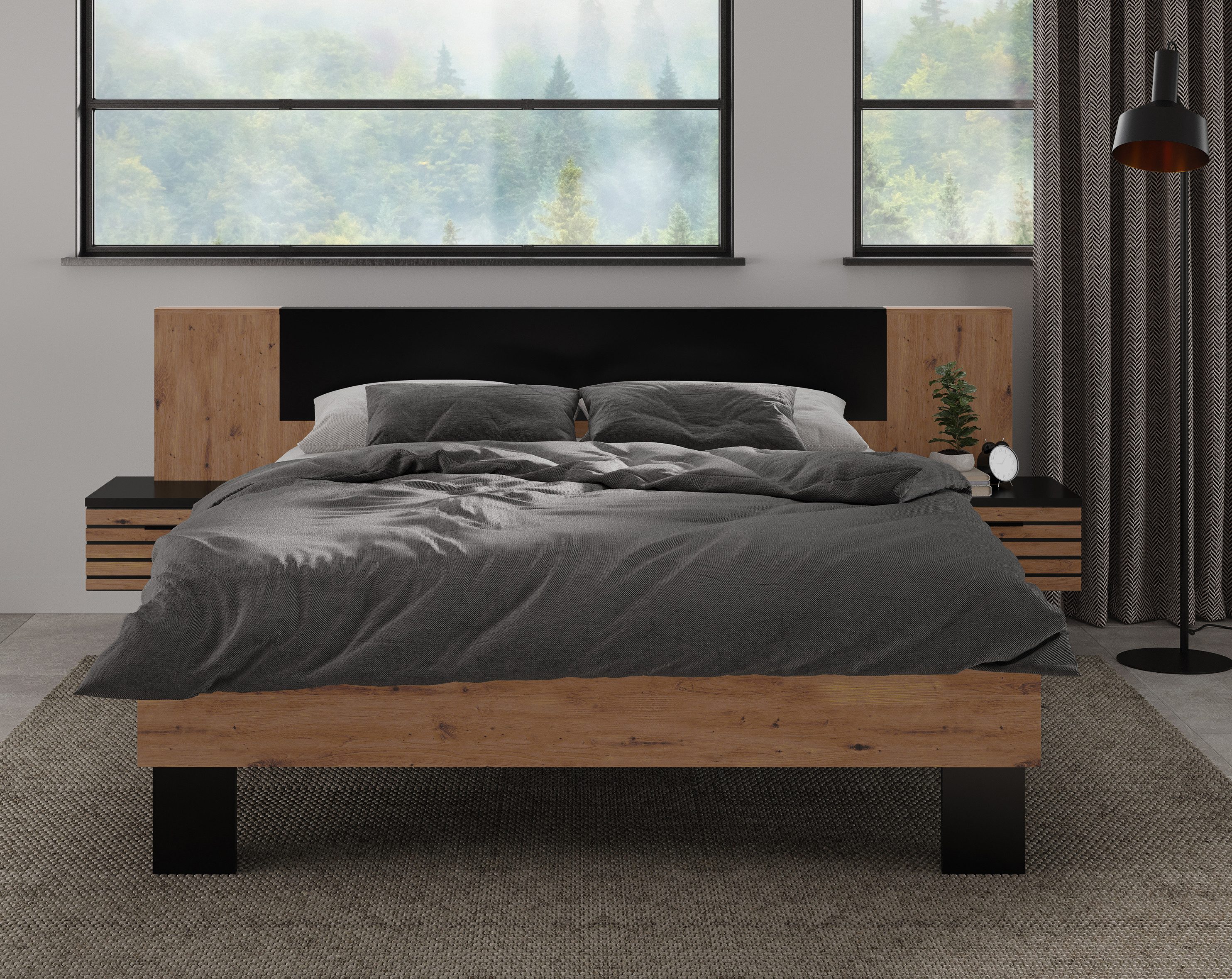 INOSIGN Houten bed Venera (3-delig)