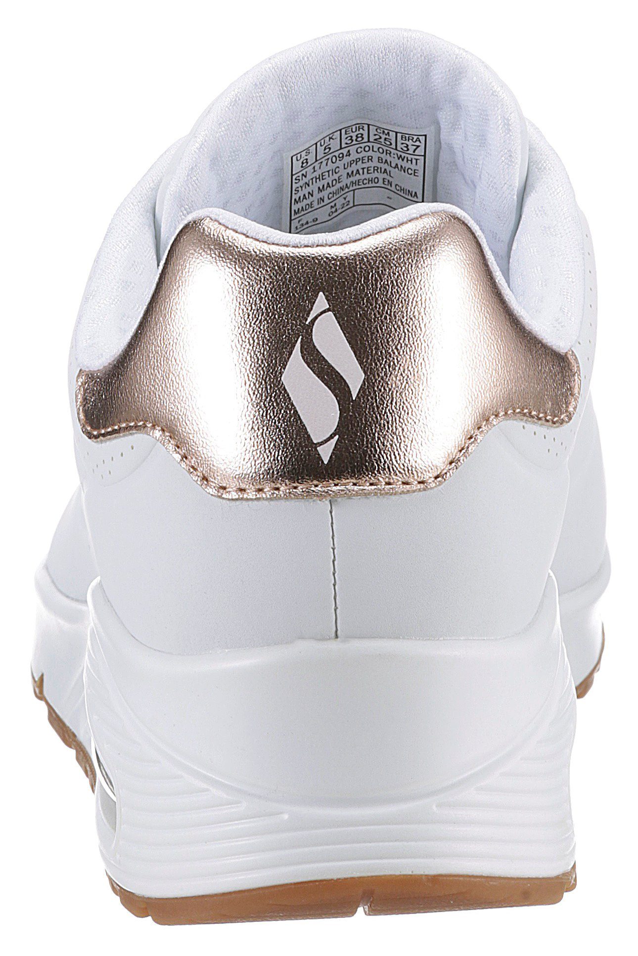 Skechers Sneakers UNO GOLDEN AIR Vrijetijdsschoen, lage schoen, veterschoen met metallic inzet
