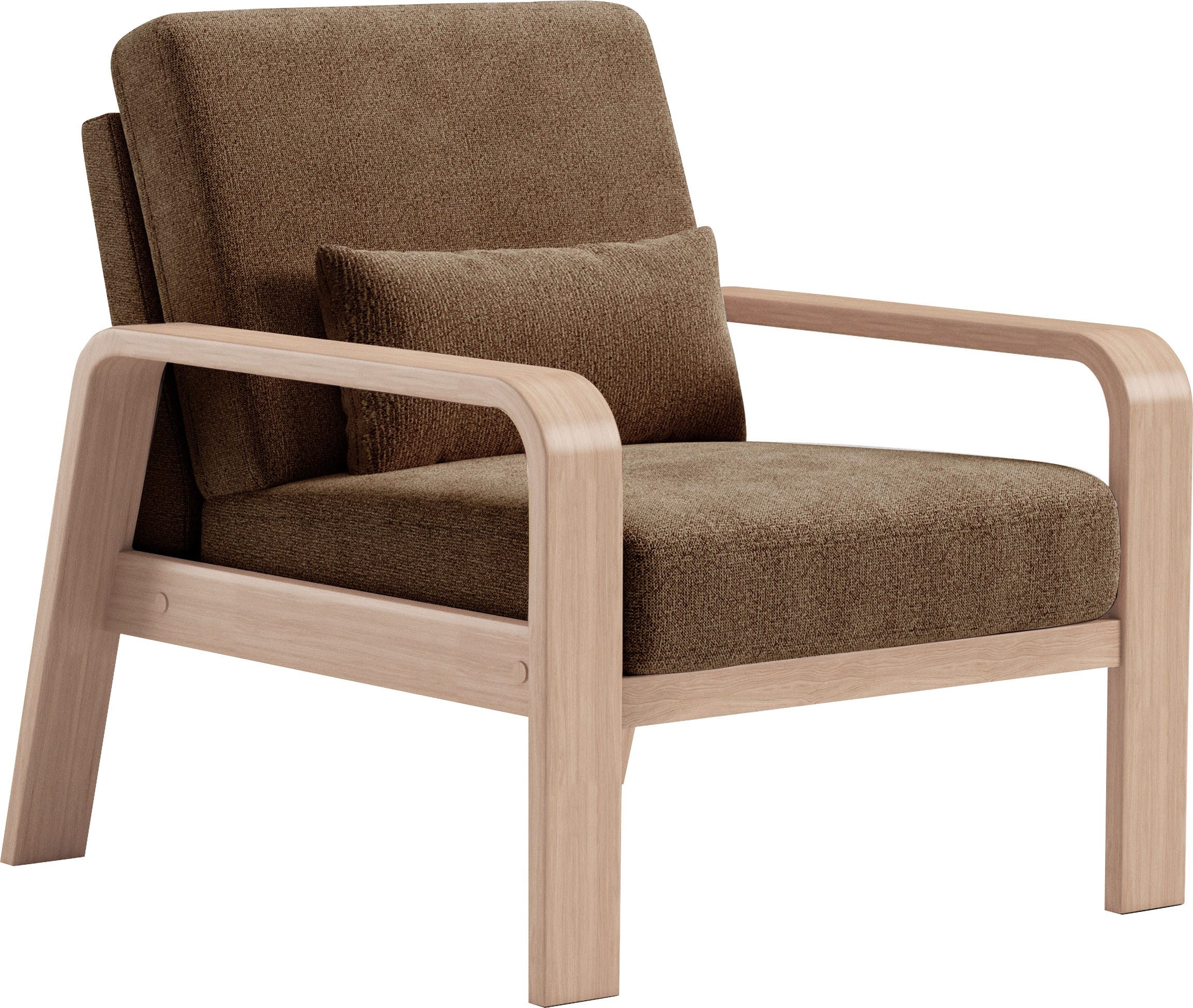 sit&more Fauteuil Kolding Armleuningen van natuurlijk beukenhout, verschillende bekledingen en kleuren