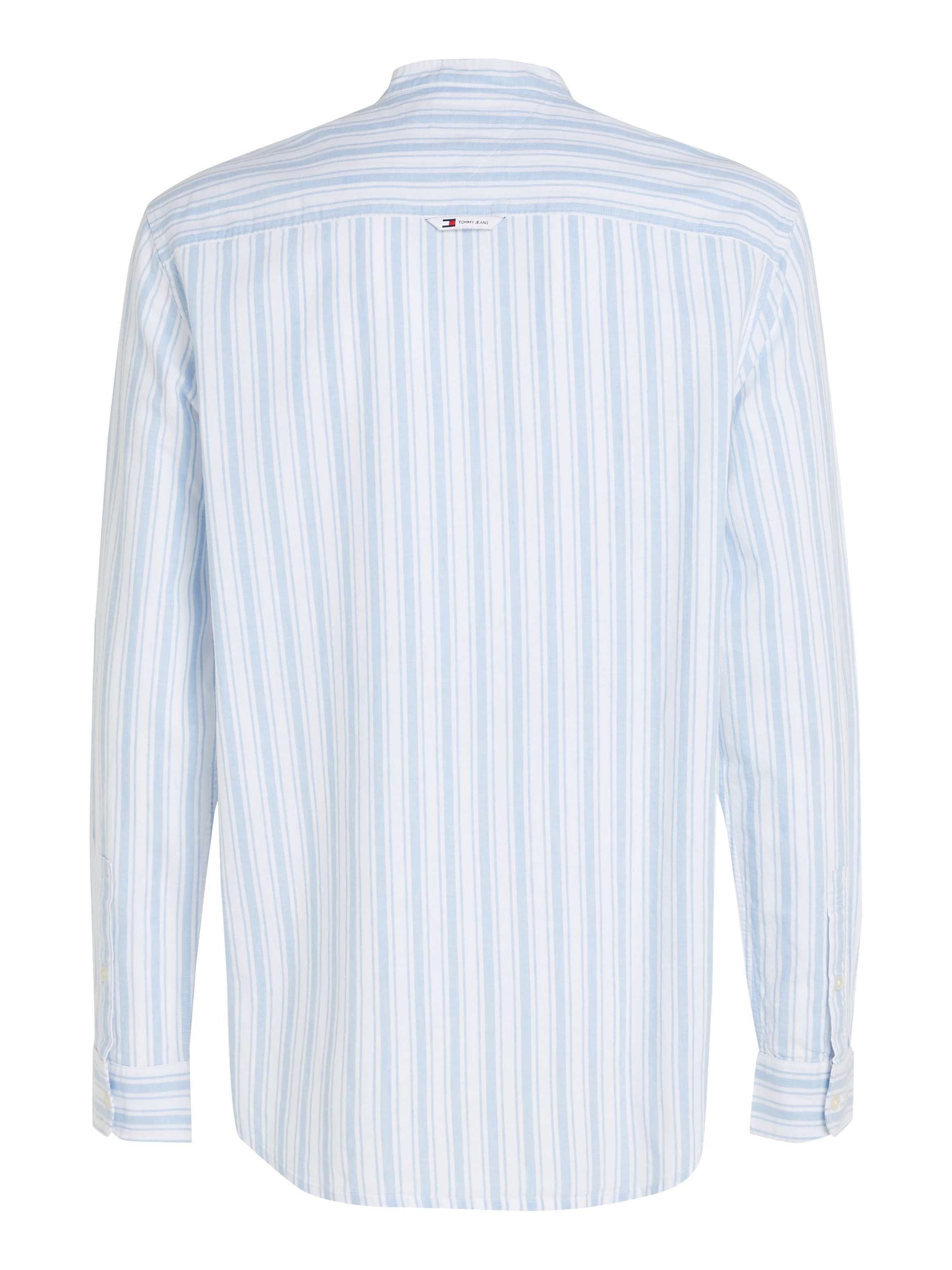 TOMMY JEANS Overhemd met lange mouwen TJM MAO STRIPE LINEN BLEND SHIRT