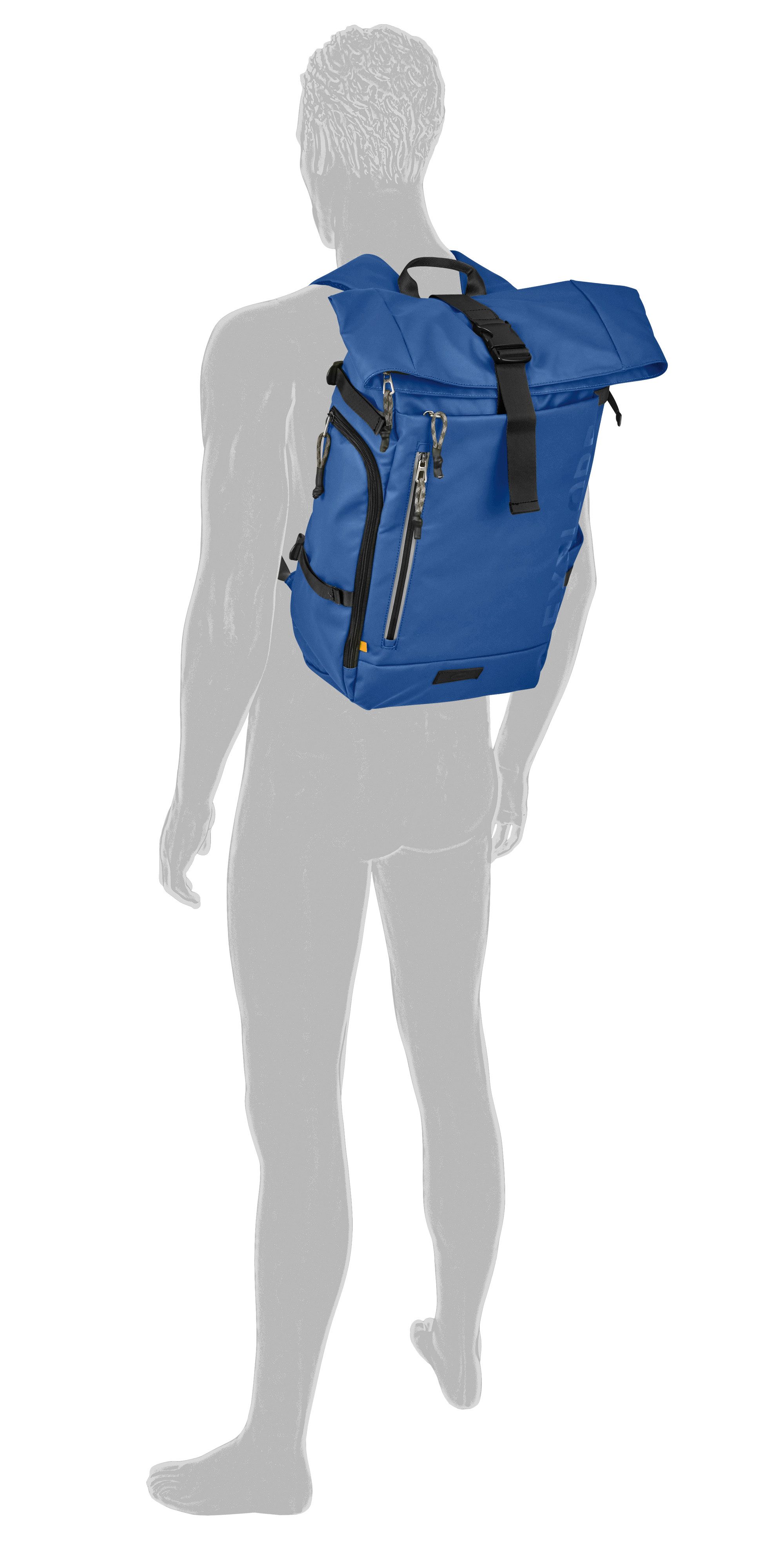 camel active Rugzak Explore waterafstotend gerecycled nylon en reflecterende ritsen