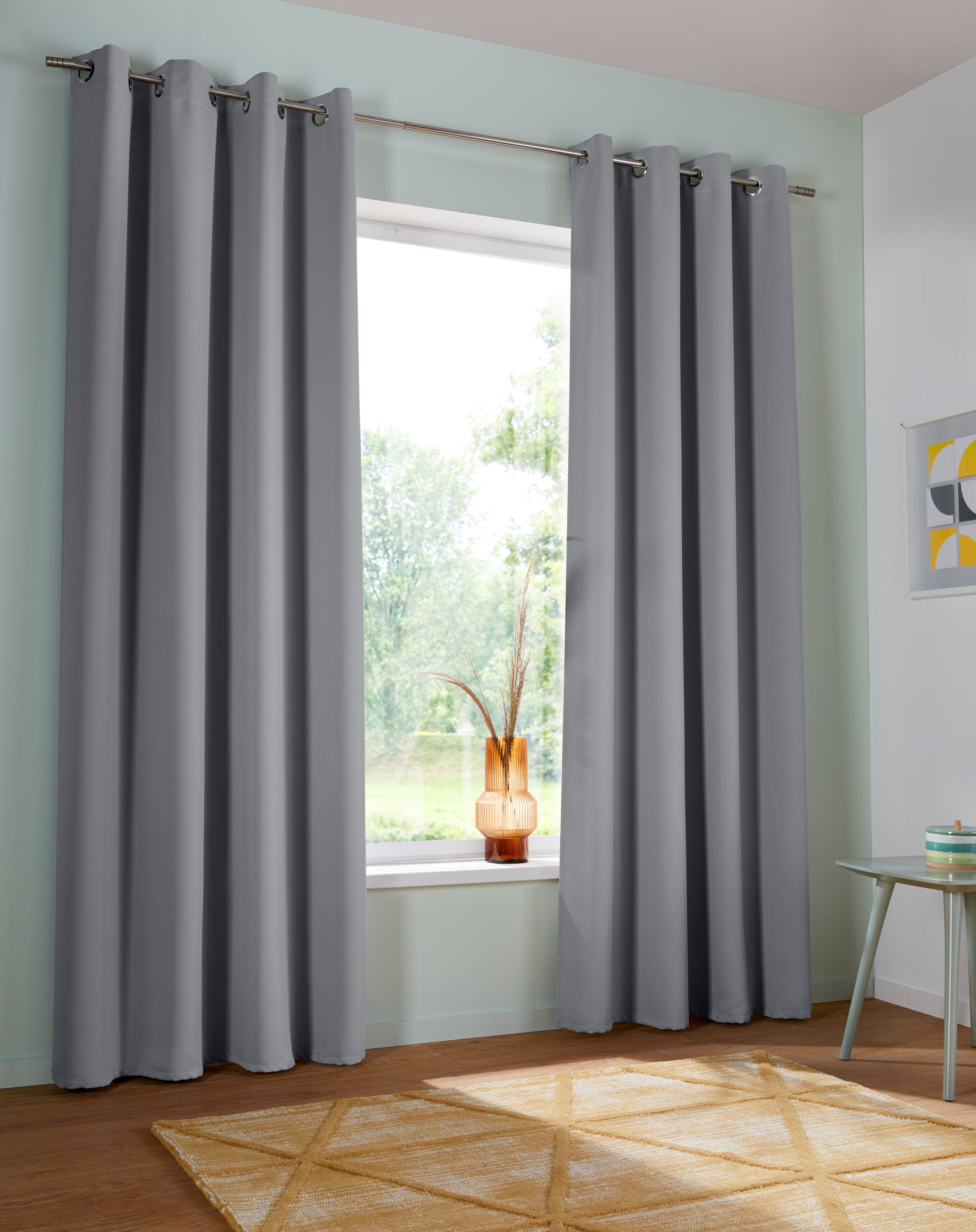 my home Verduisteringsgordijn Solana set van 2, breedte 140 cm, uni (2 stuks)