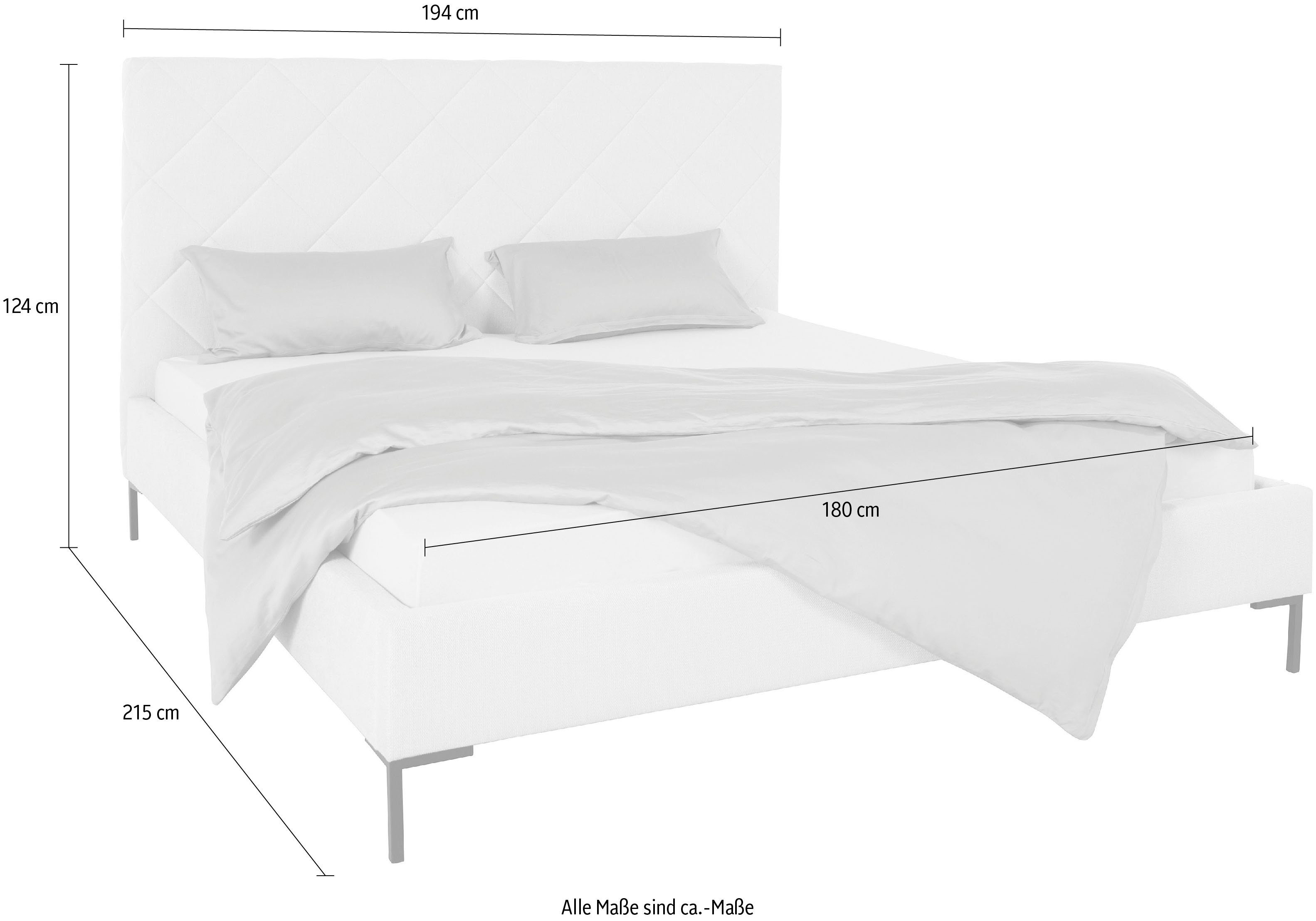 Guido Maria Kretschmer Home&Living Gestoffeerd bed CHARLOTT Modern bekleed bed met of zonder lattenbodem