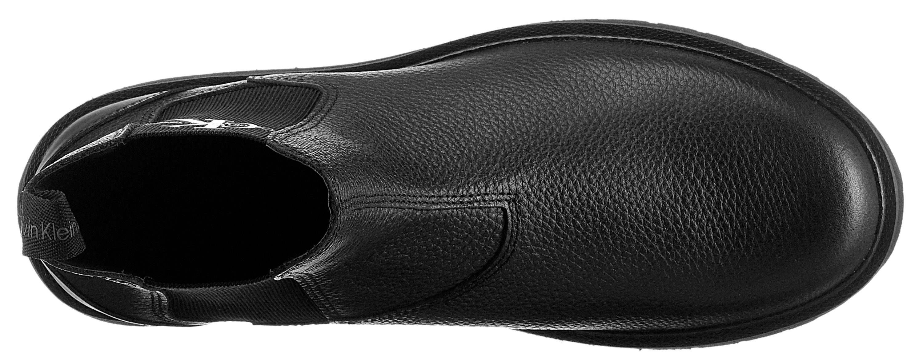 Calvin Klein Chelsea-boots EVA MID CHELSEA BOOT LTH , instappers, enkellaars met zij-ck-logo en aanhaallus