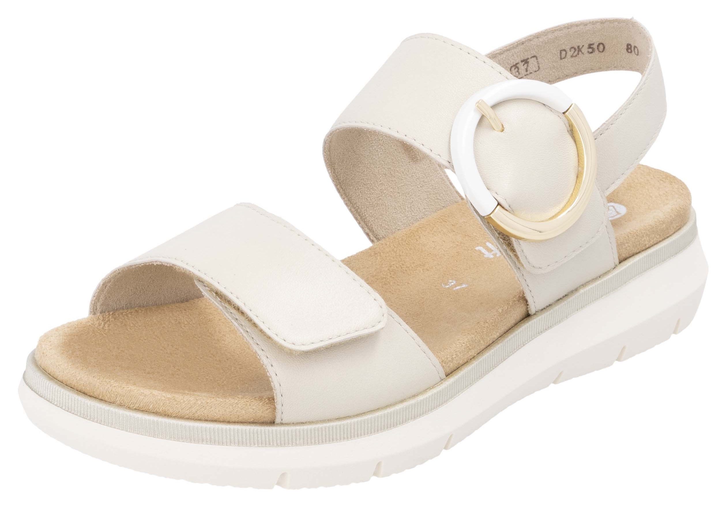 Remonte Sandalen , sandaal, comfort schoen, zomerschoen met praktische klittenbanden dames sandaaltjes maat 44 wit