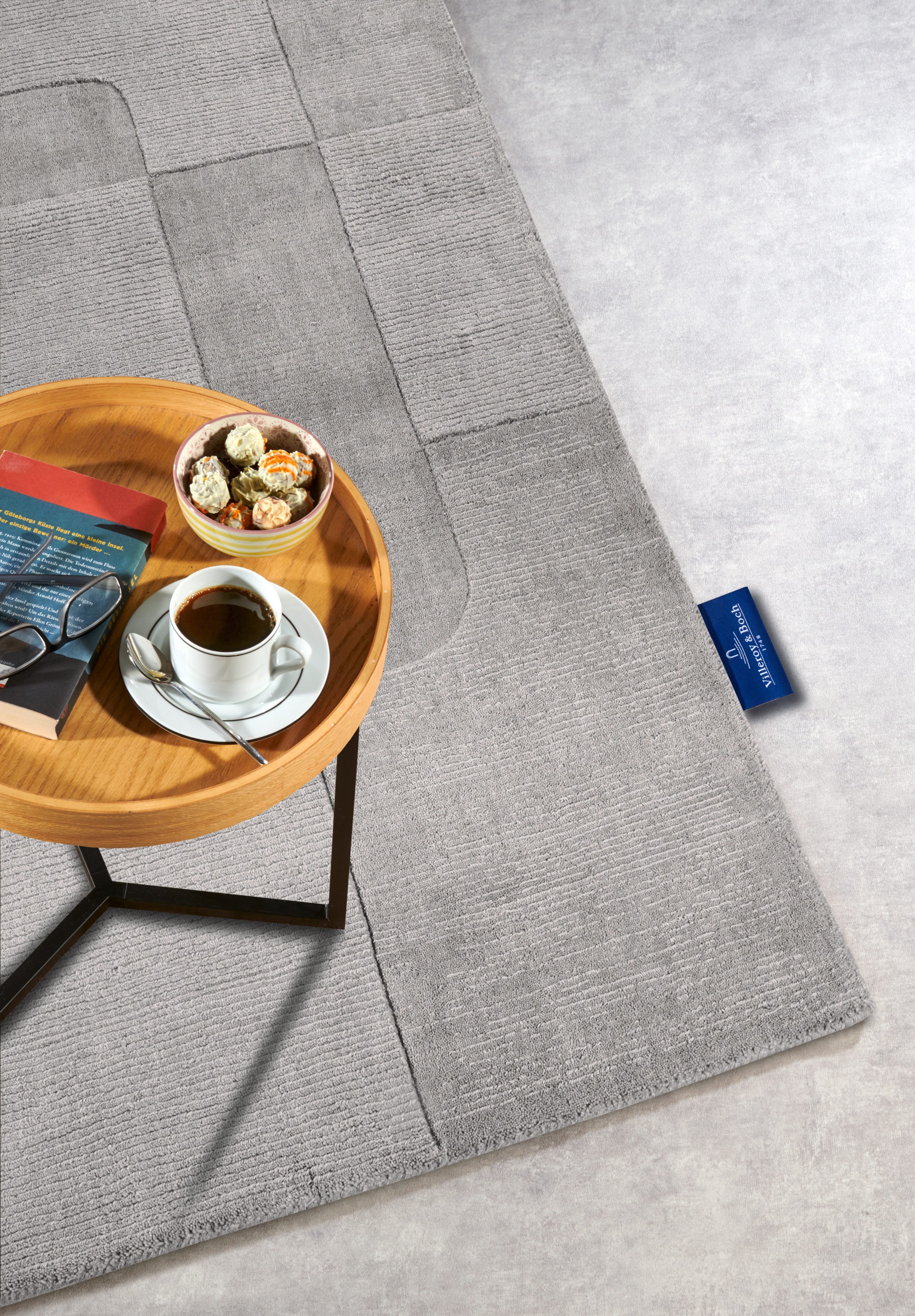 Villeroy & Boch Wollen kleed Charlotte Loper, handgeweven, wol, natuur, loper, woonkamer, geometrie