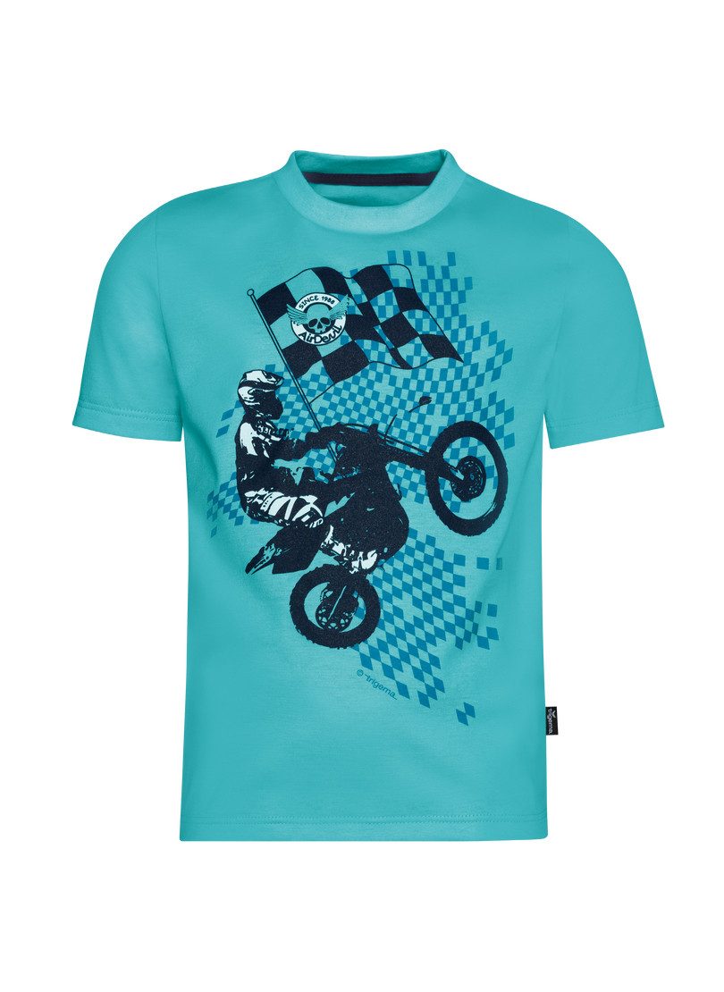 Trigema T-shirt TRIGEMA T-shirt met casual motocross print (1-delig)