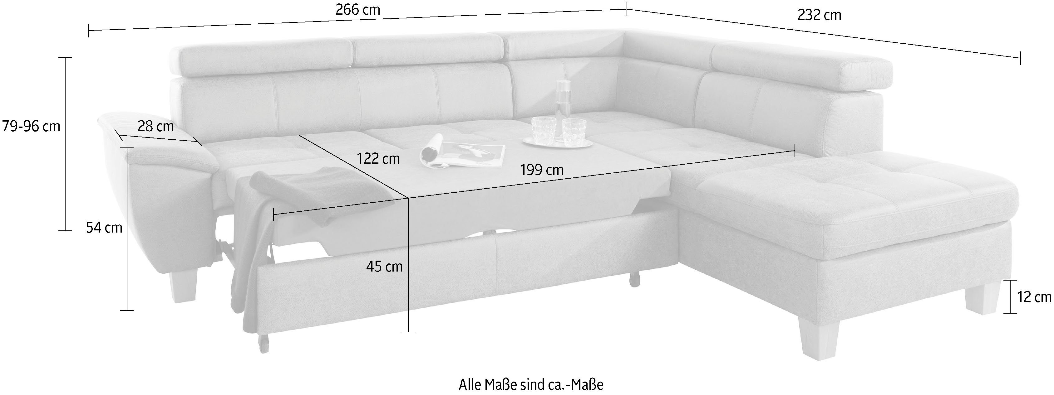 exxpo - sofa fashion Hoekbank Enya, uitgebreide afwerking, hoog zitcomfort, comfortabel, L-vorm