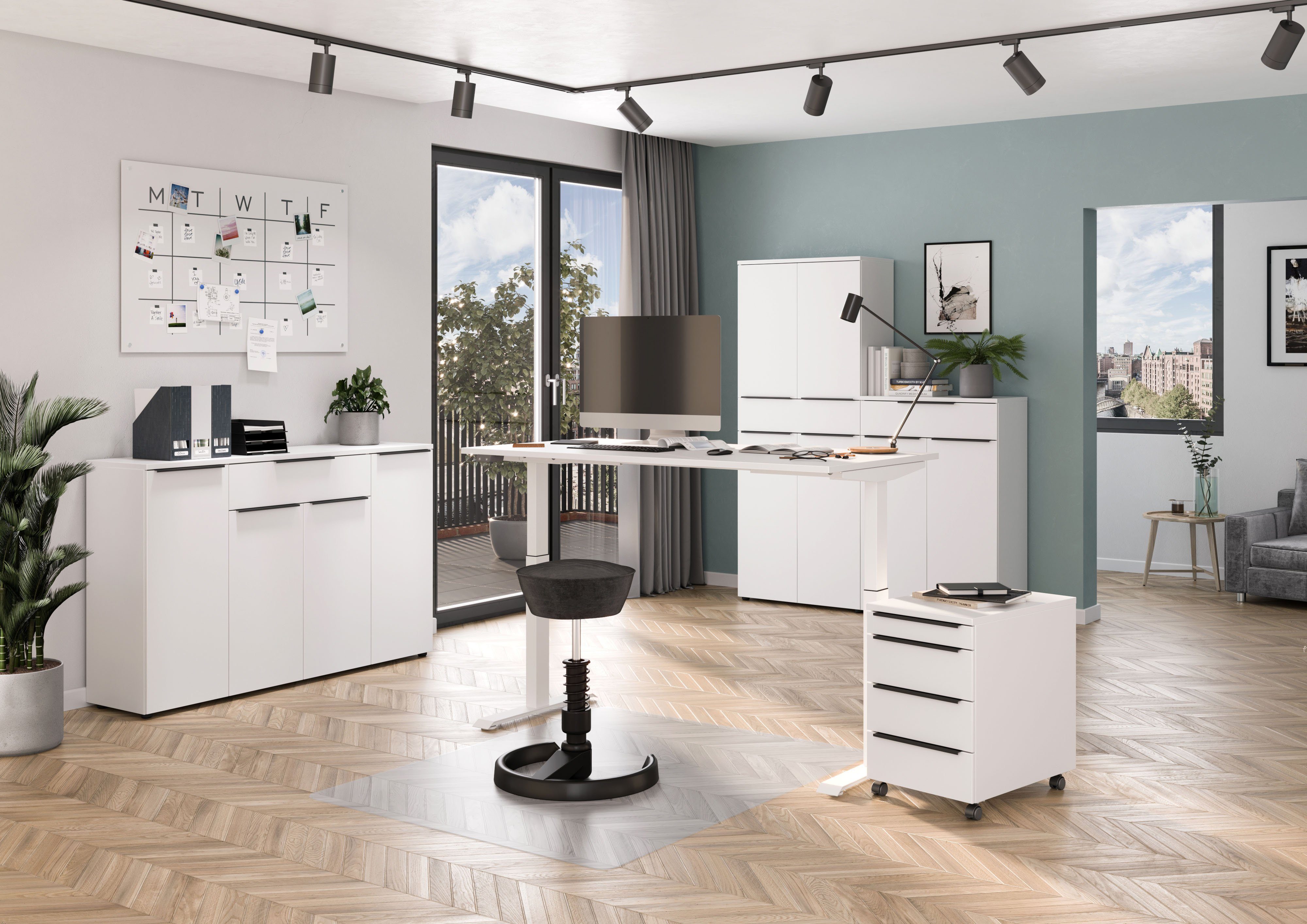 GERMANIA Archiefkast Milaan optioneel met lade, deurdemper, breedte 80 cm, made in germany